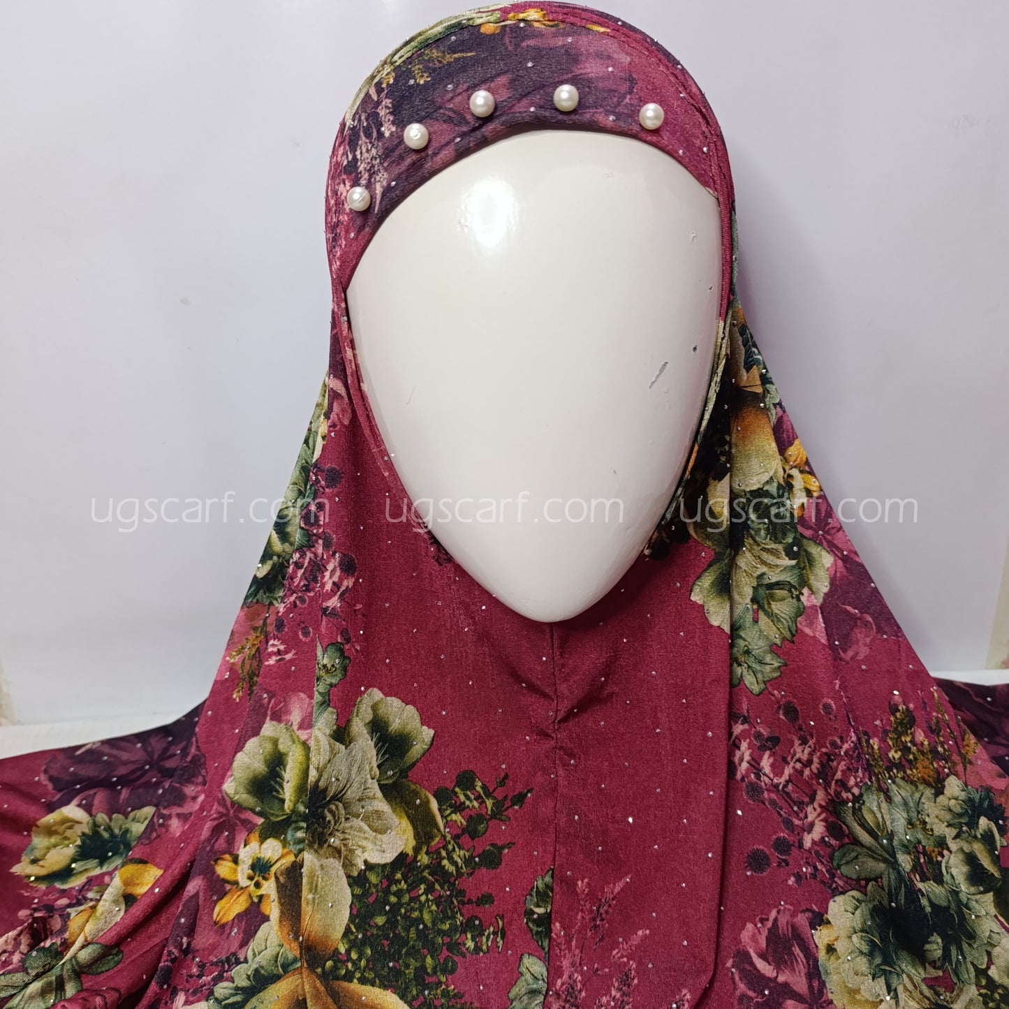 Baby Digital Print Pearls Makhna Hijab Scarf