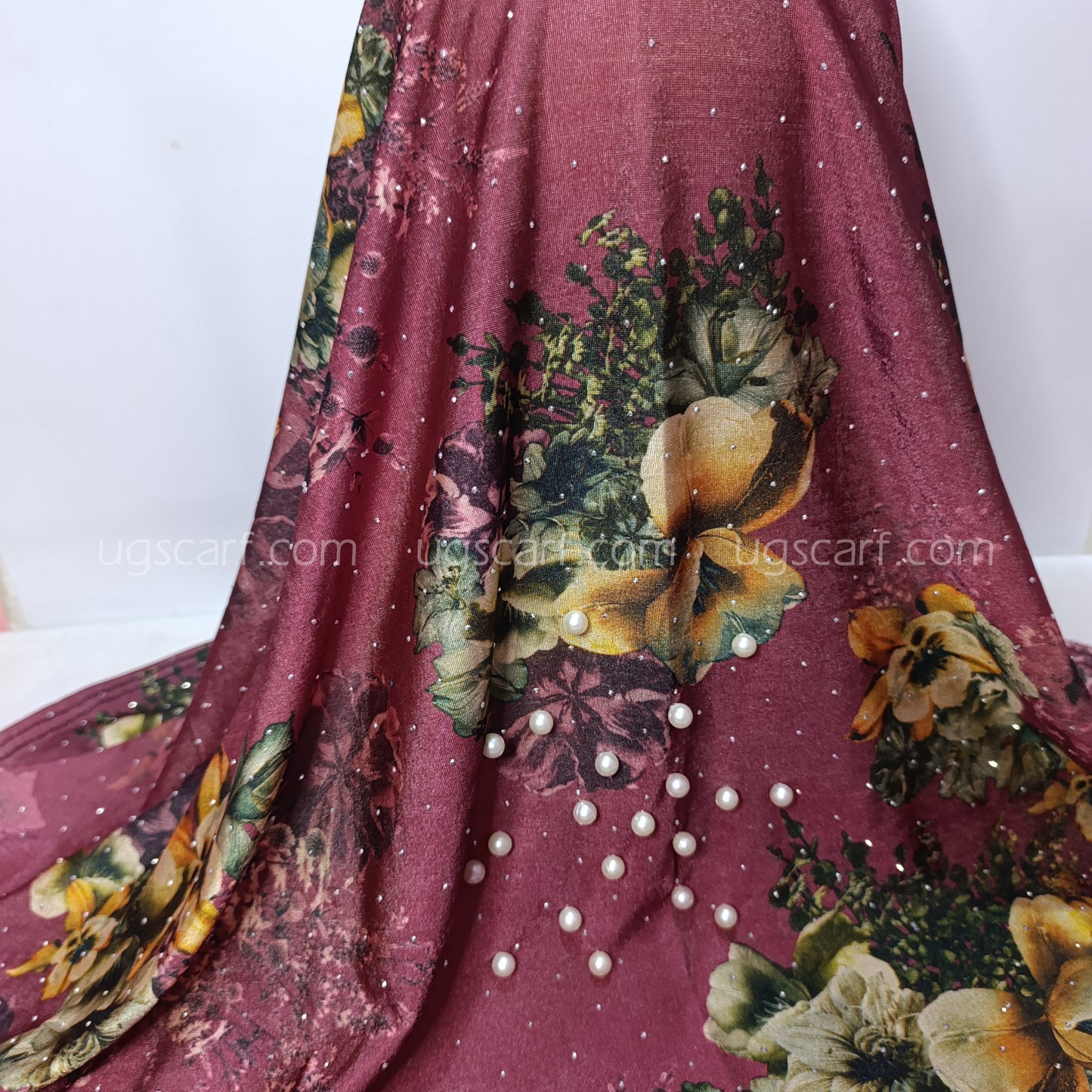 Baby Digital Print Pearls Makhna Hijab Scarf