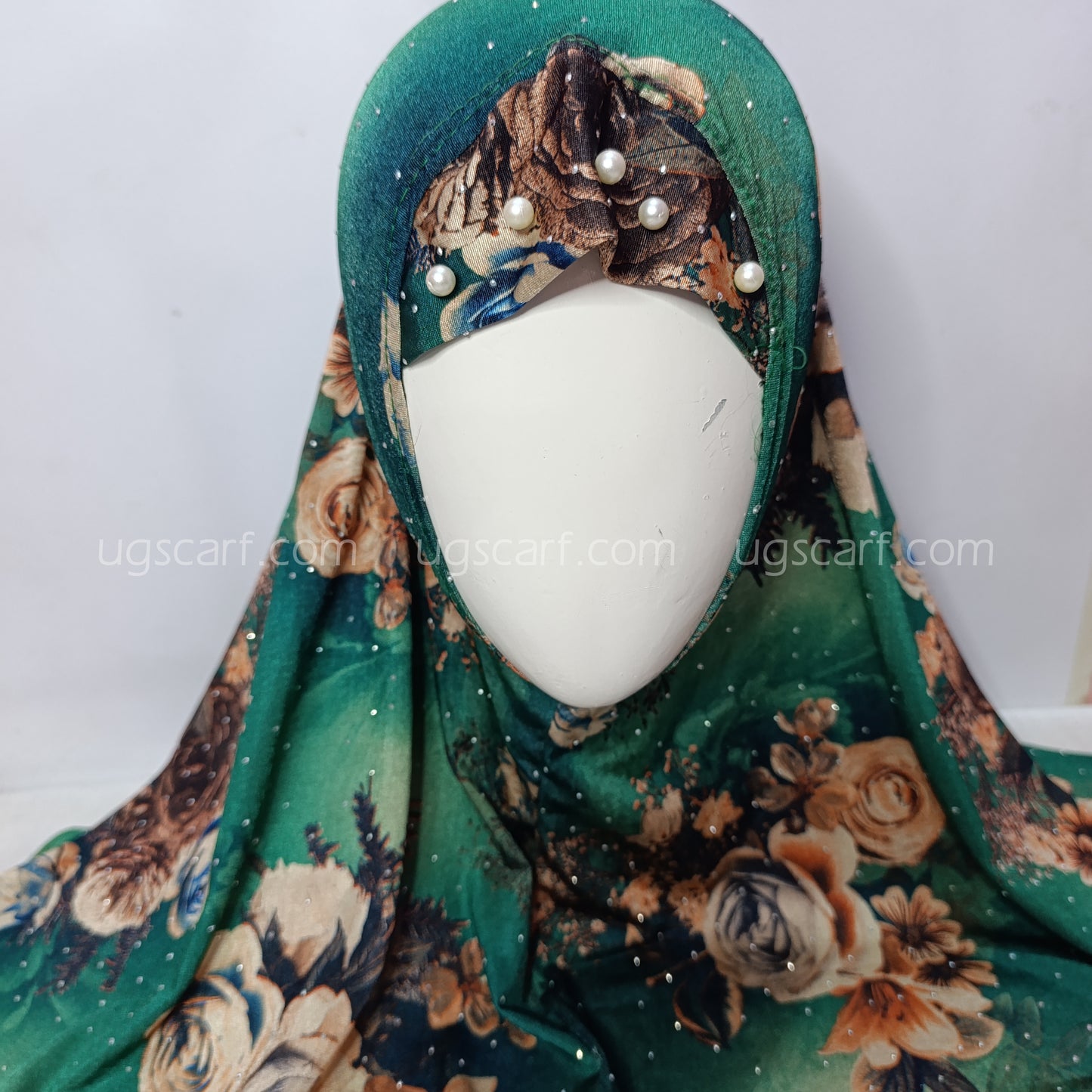Baby Digital Print Pearls Makhna Hijab Scarf