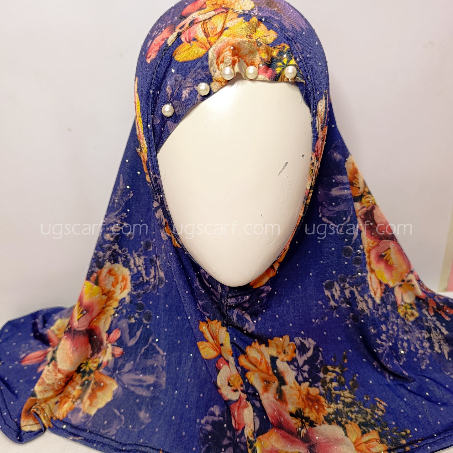 Baby Digital Print Pearls Makhna Hijab Scarf