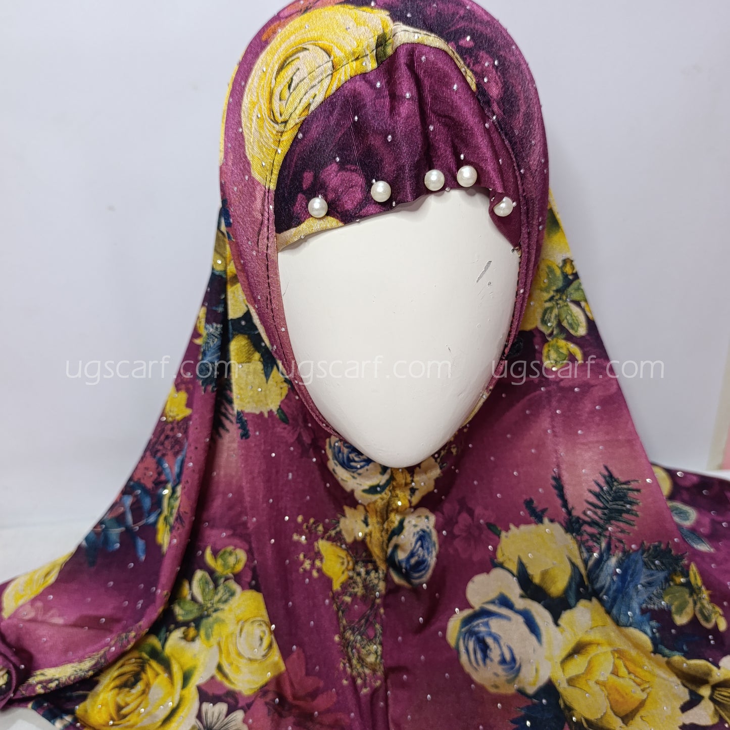 Baby Digital Print Pearls Makhna Hijab Scarf