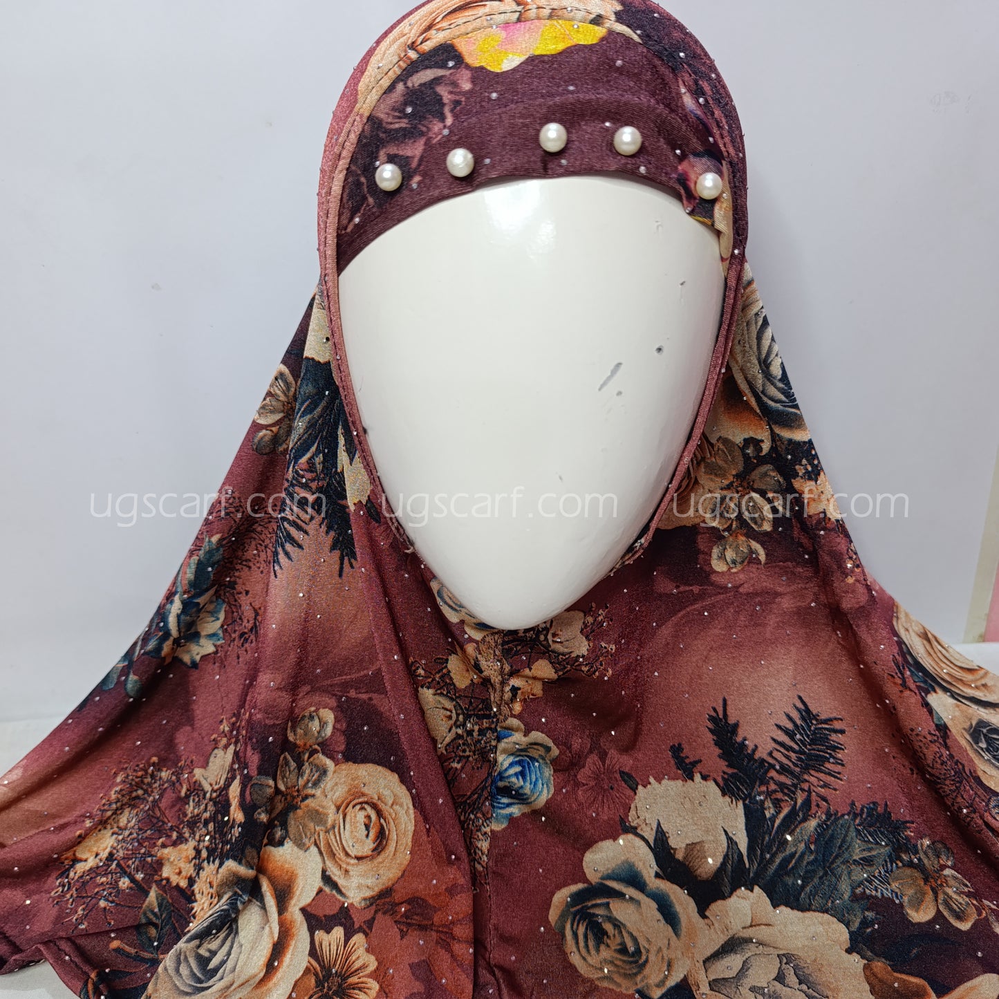 Baby Digital Print Pearls Makhna Hijab Scarf