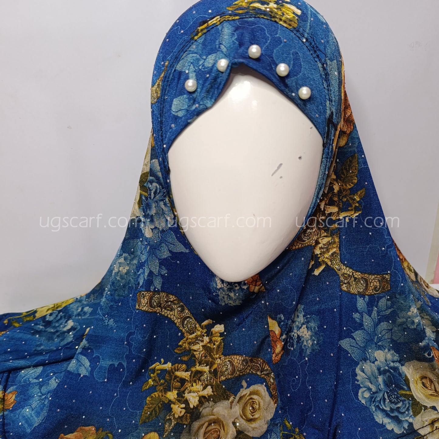 Baby Digital Print Pearls Makhna Hijab Scarf