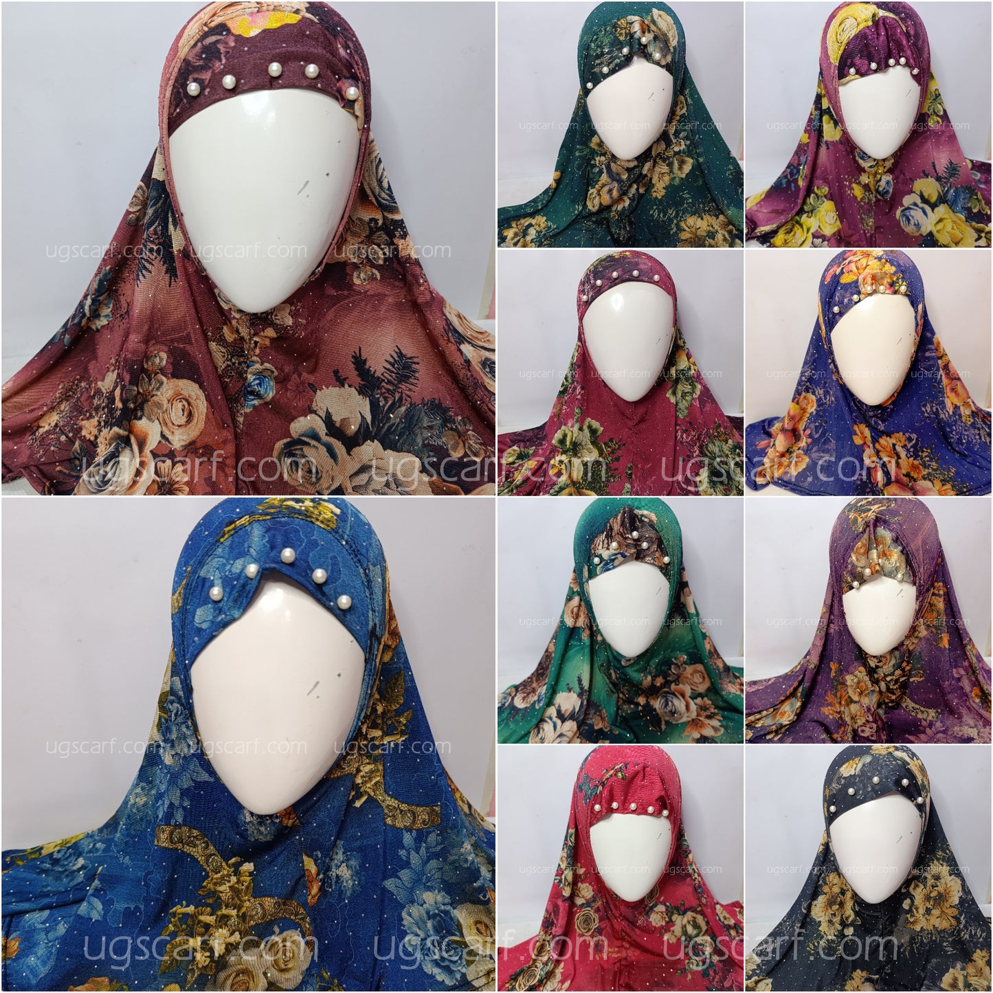 Baby Digital Print Pearls Makhna Hijab Scarf