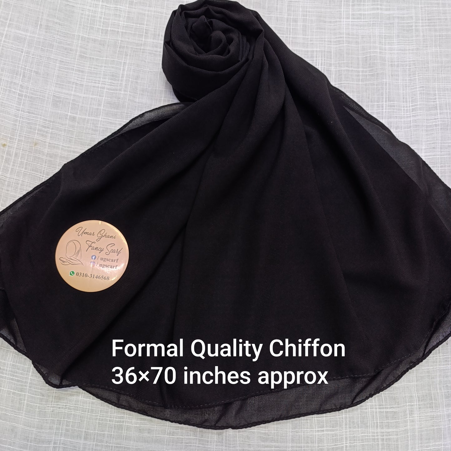 Black Formal Chiffon High Quality Hijab Scarf