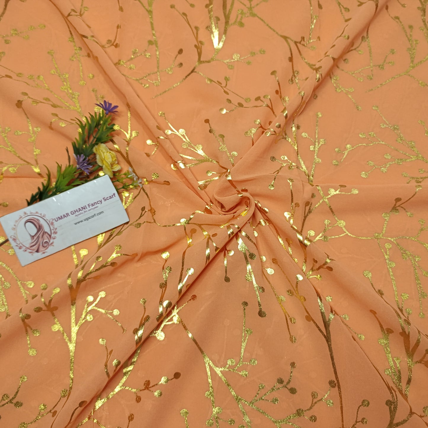Imported Chiffon Foil Print Hijab Scarf