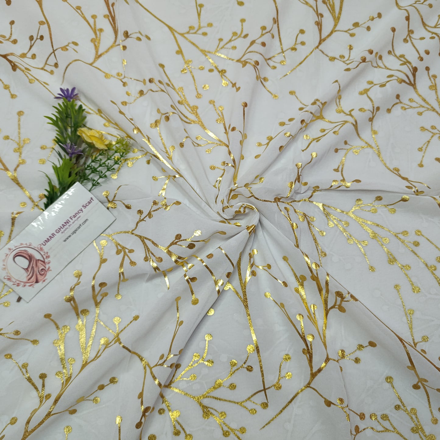 Imported Chiffon Foil Print Hijab Scarf