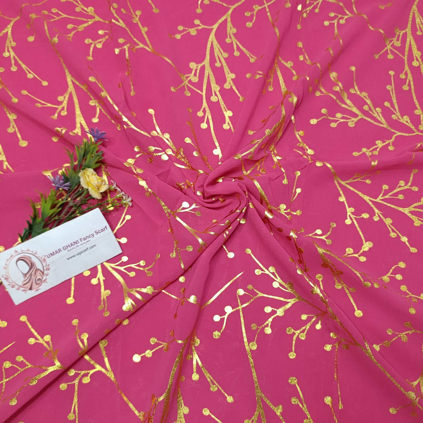 Imported Chiffon Foil Print Hijab Scarf
