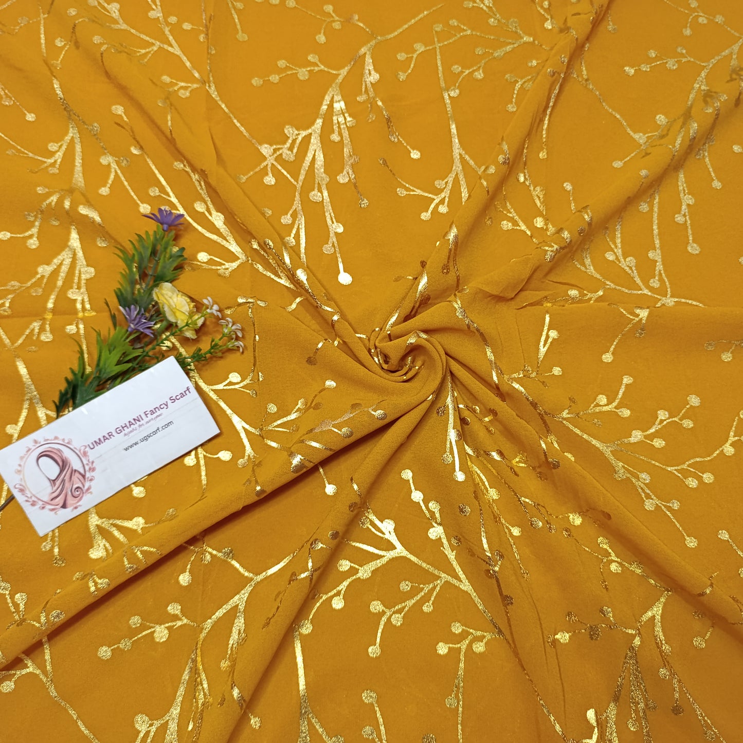 Imported Chiffon Foil Print Hijab Scarf
