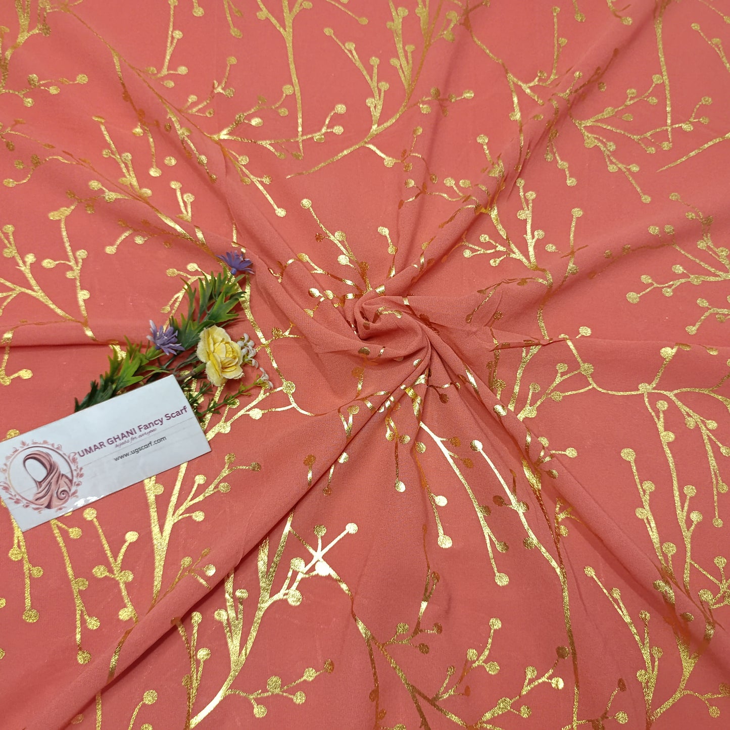 Imported Chiffon Foil Print Hijab Scarf