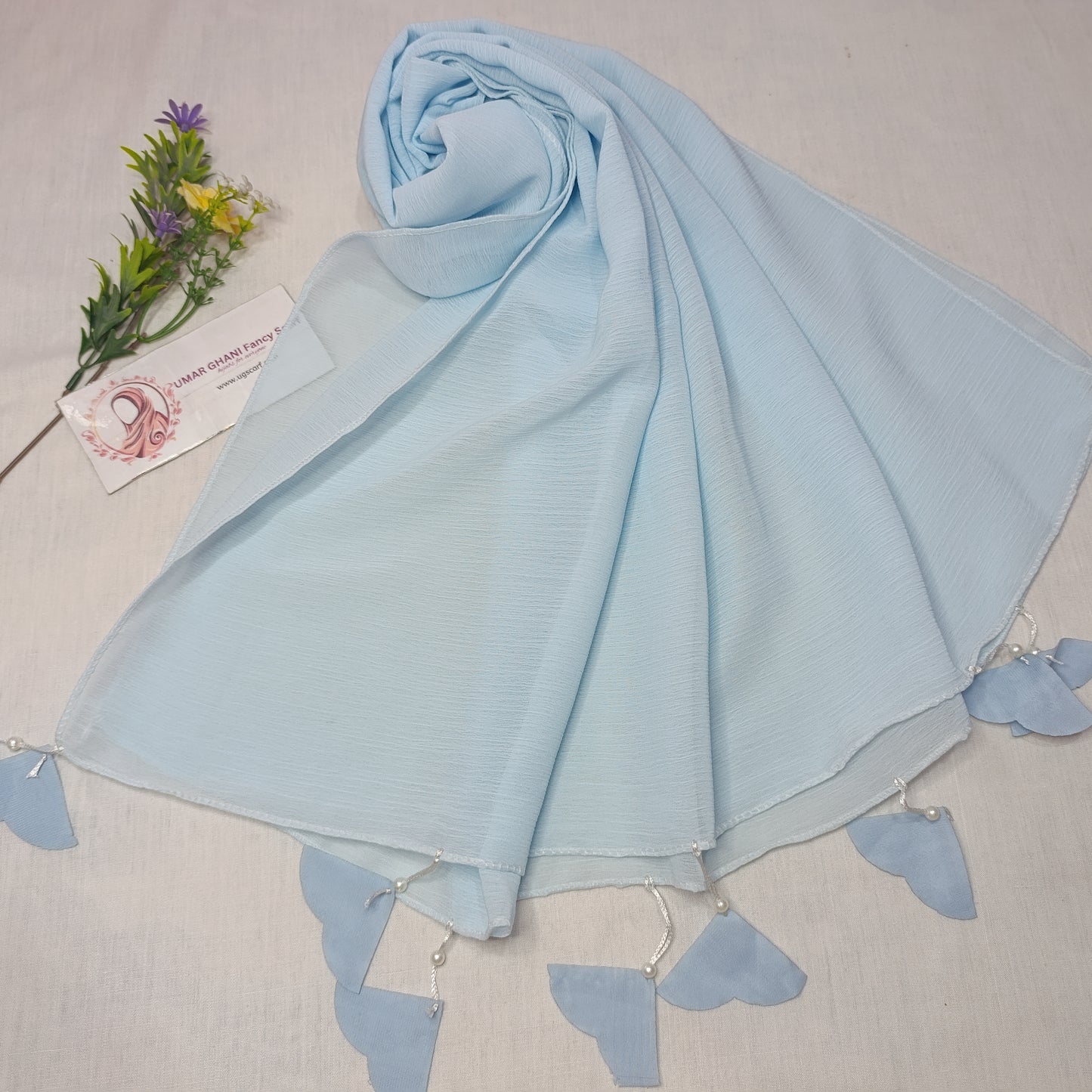 Plain Georgette Heart ❤️ Tussles Hijab Scarf