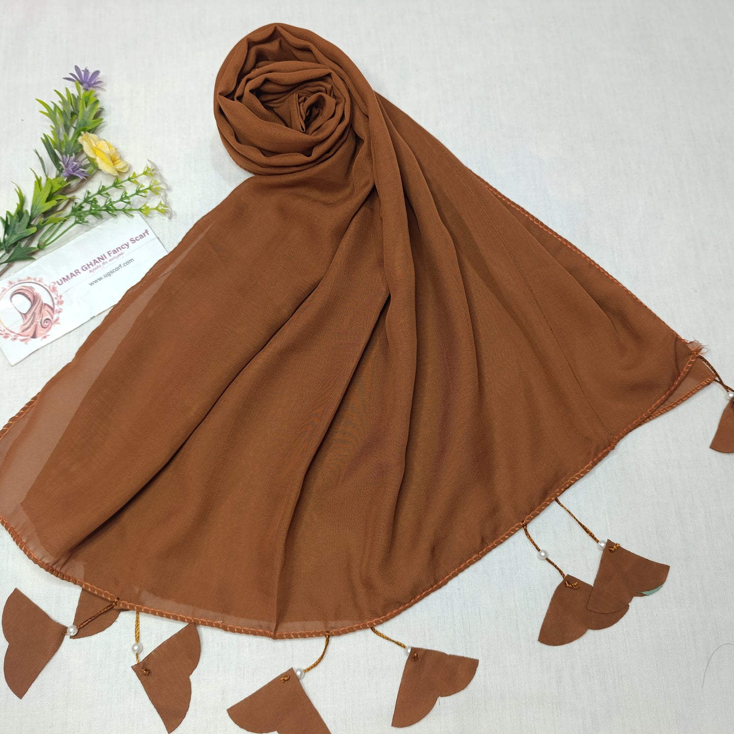 Plain Georgette Heart ❤️ Tussles Hijab Scarf