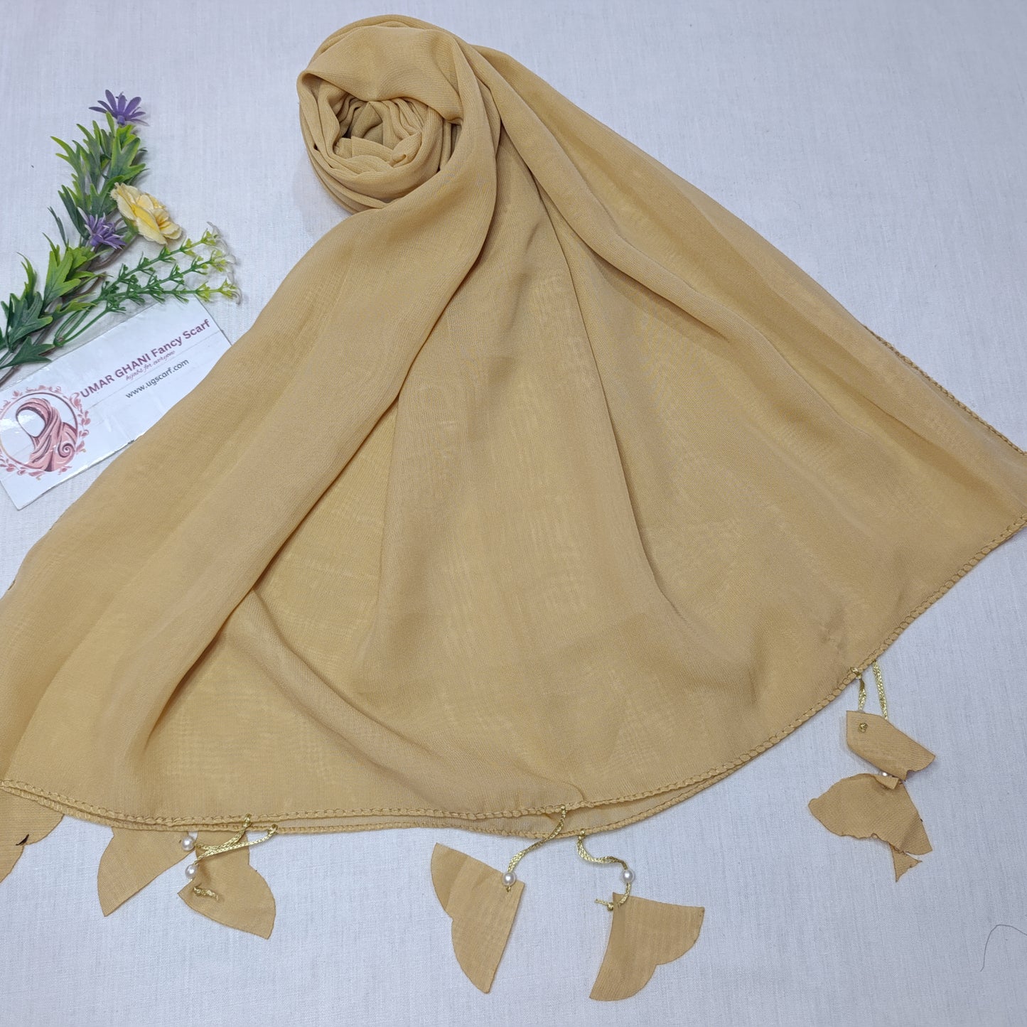Plain Georgette Heart ❤️ Tussles Hijab Scarf