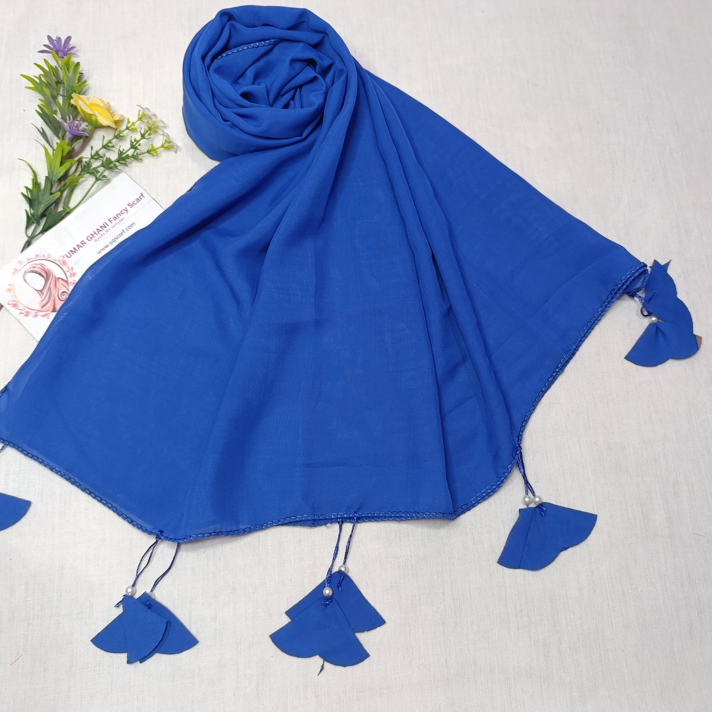 Plain Georgette Heart ❤️ Tussles Hijab Scarf