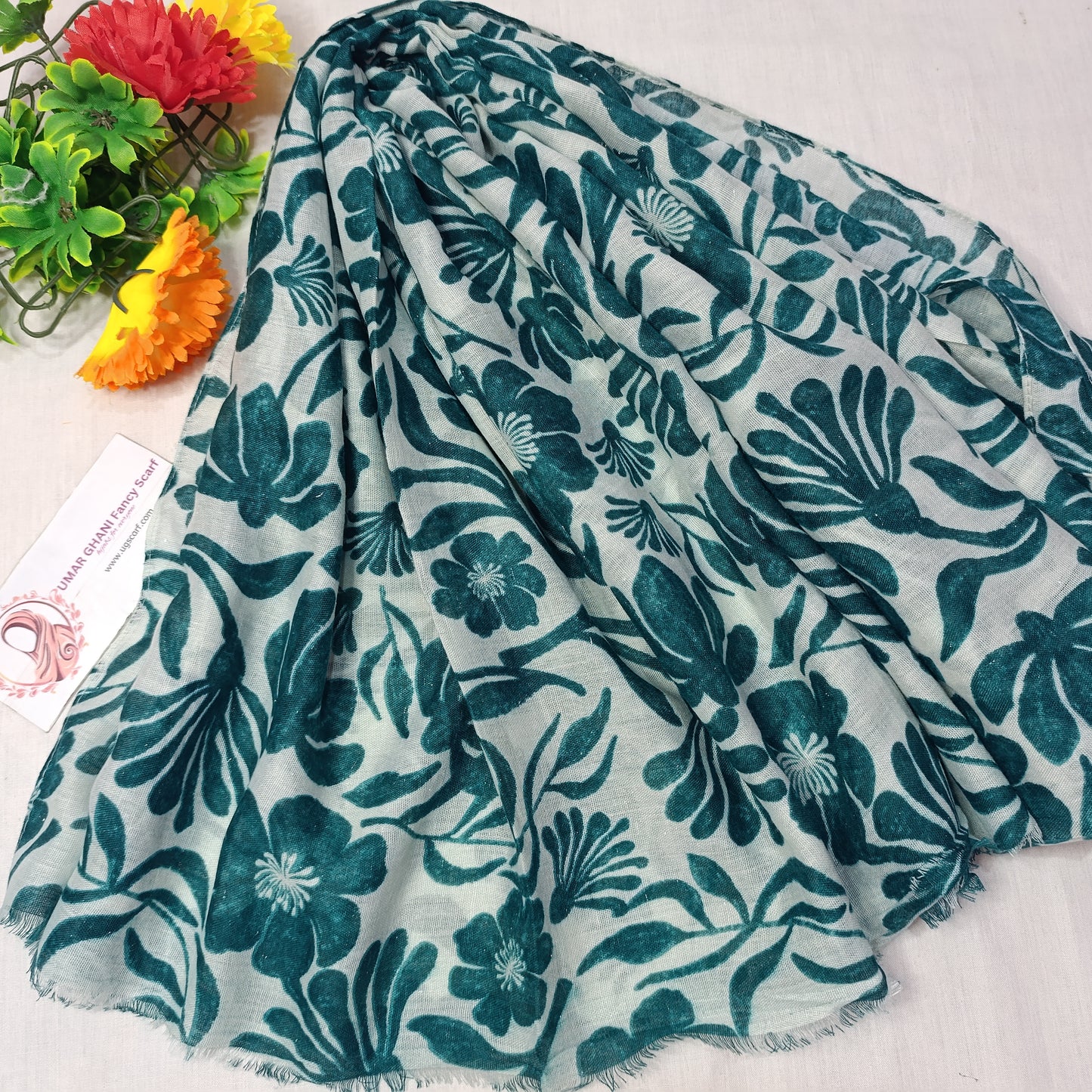 Imported Arbi Lawn Printed Shiny Hijab Scarf