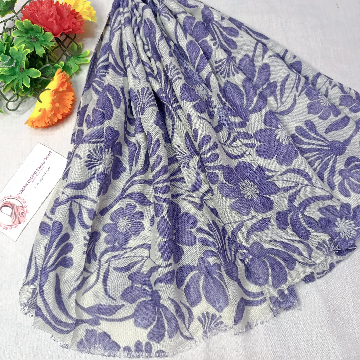 Imported Arbi Lawn Printed Shiny Hijab Scarf