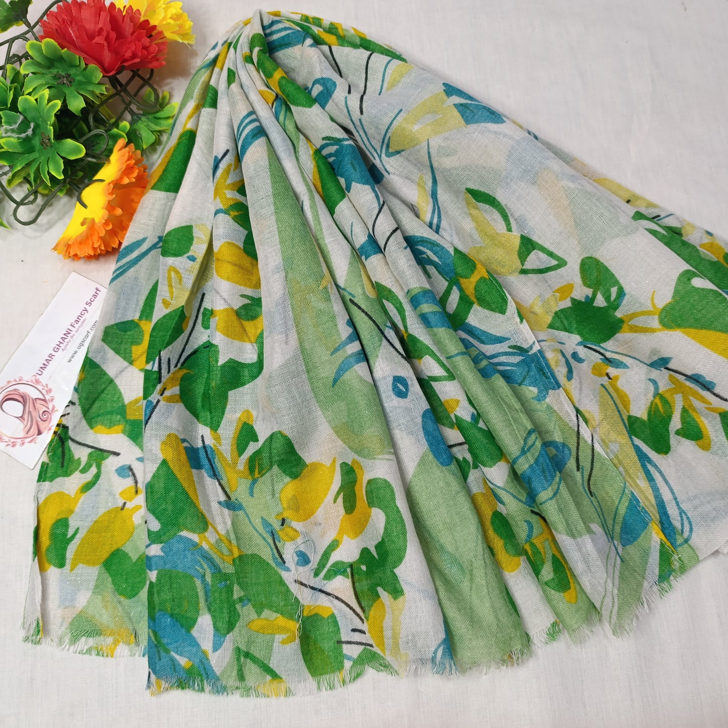 Imported Arbi Lawn Printed Shiny Hijab Scarf