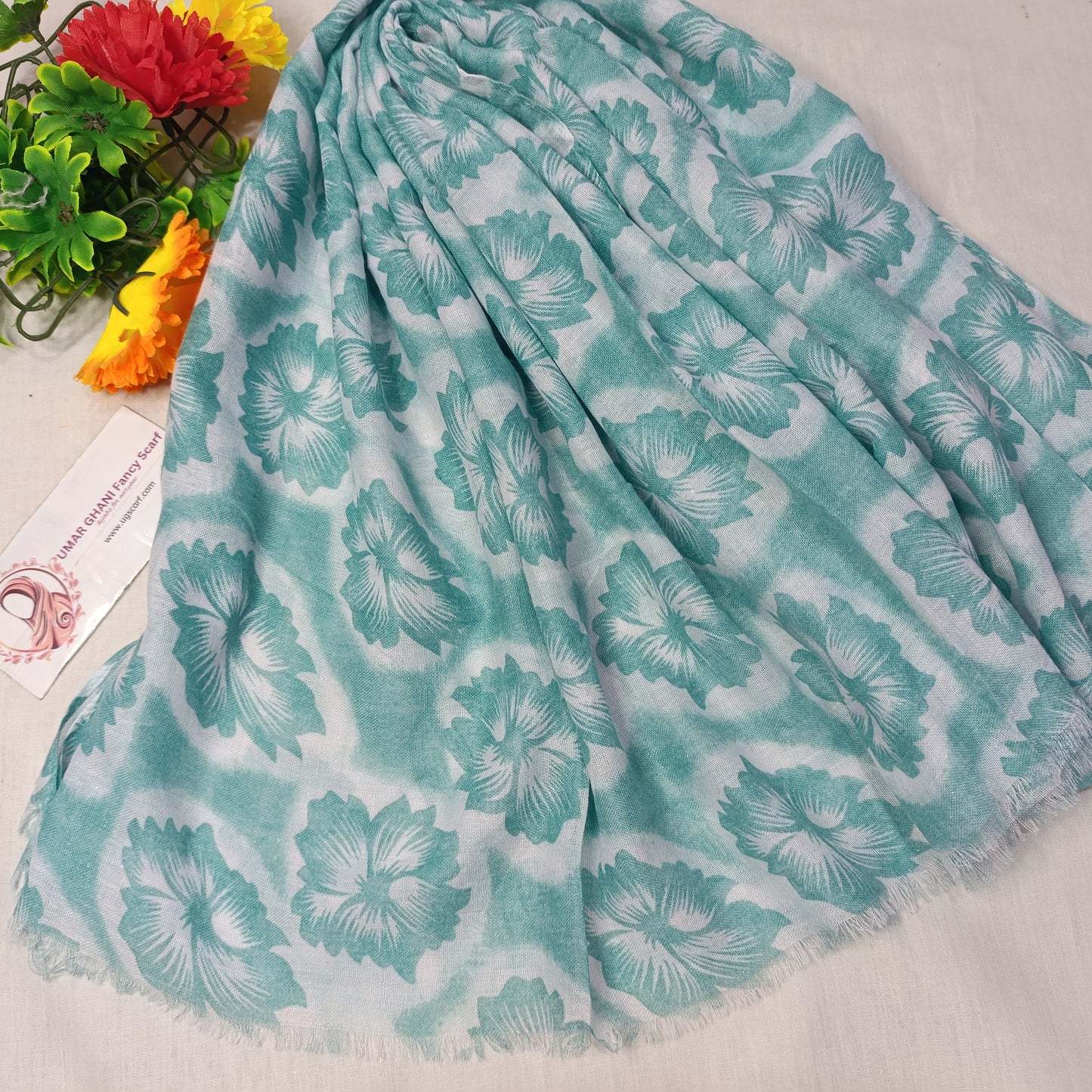 Imported Arbi Lawn Printed Shiny Hijab Scarf