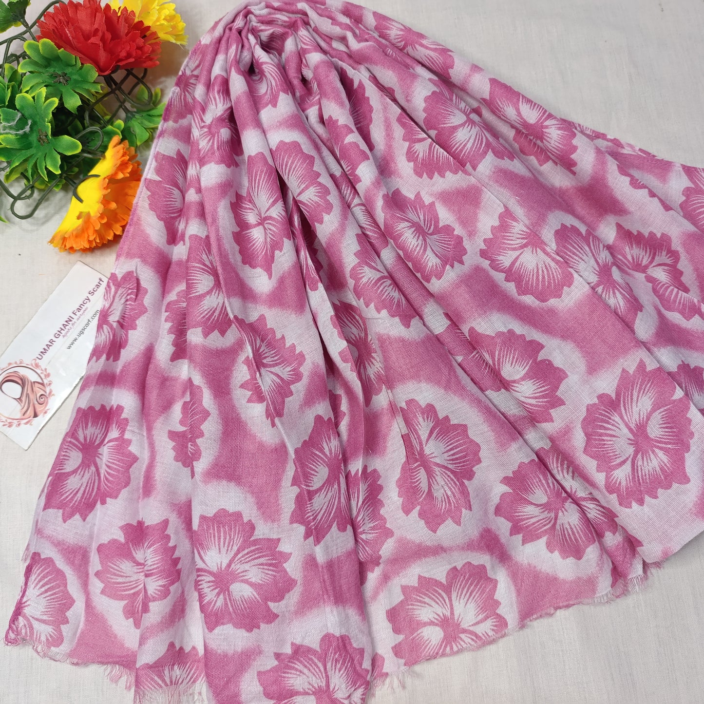 Imported Arbi Lawn Printed Shiny Hijab Scarf