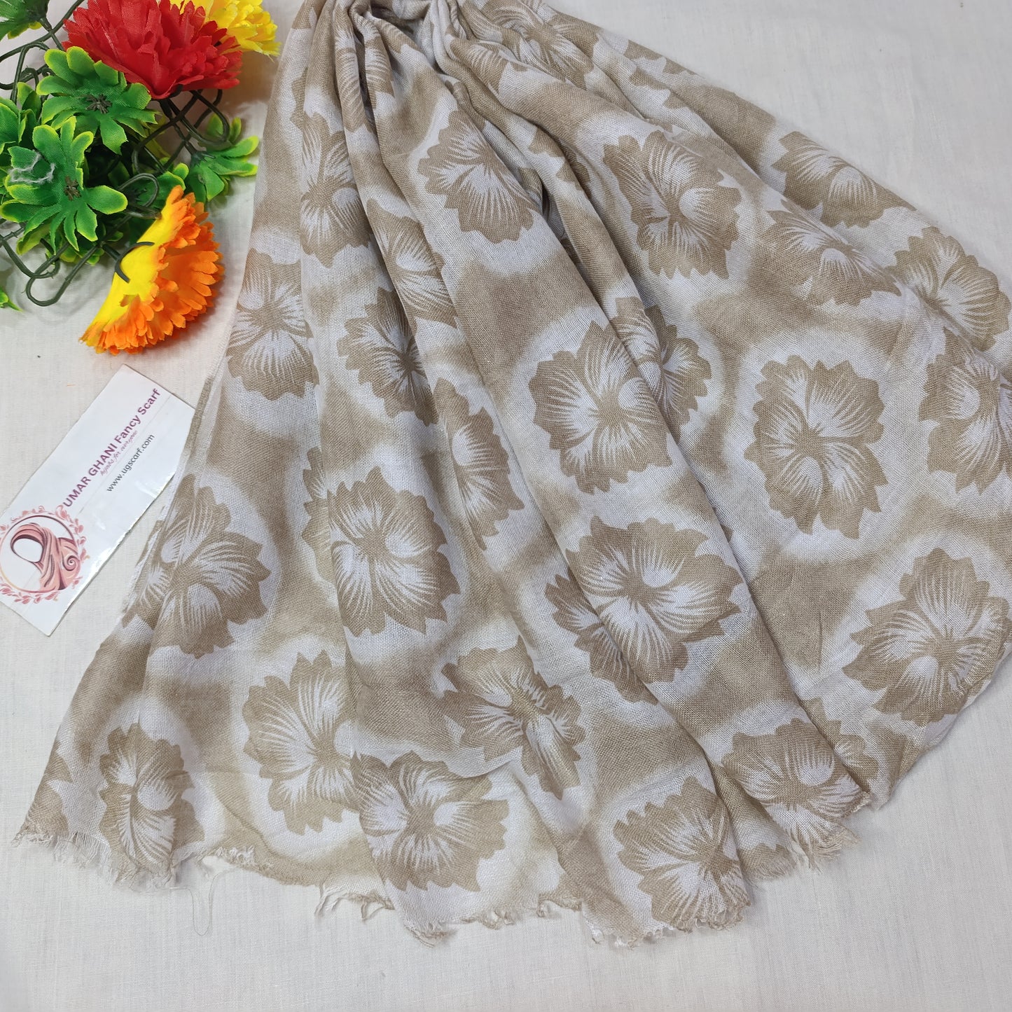 Imported Arbi Lawn Printed Shiny Hijab Scarf