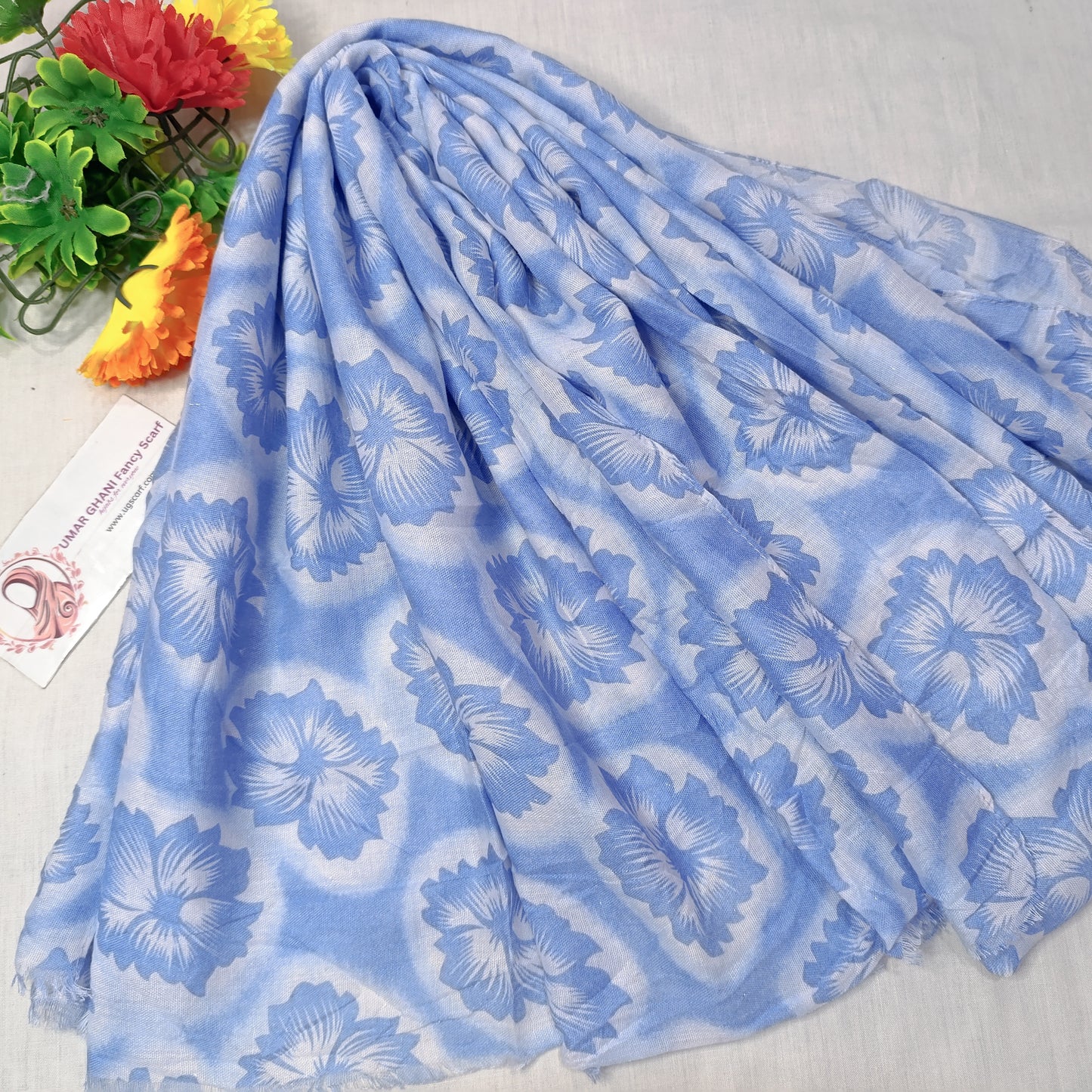 Imported Arbi Lawn Printed Shiny Hijab Scarf