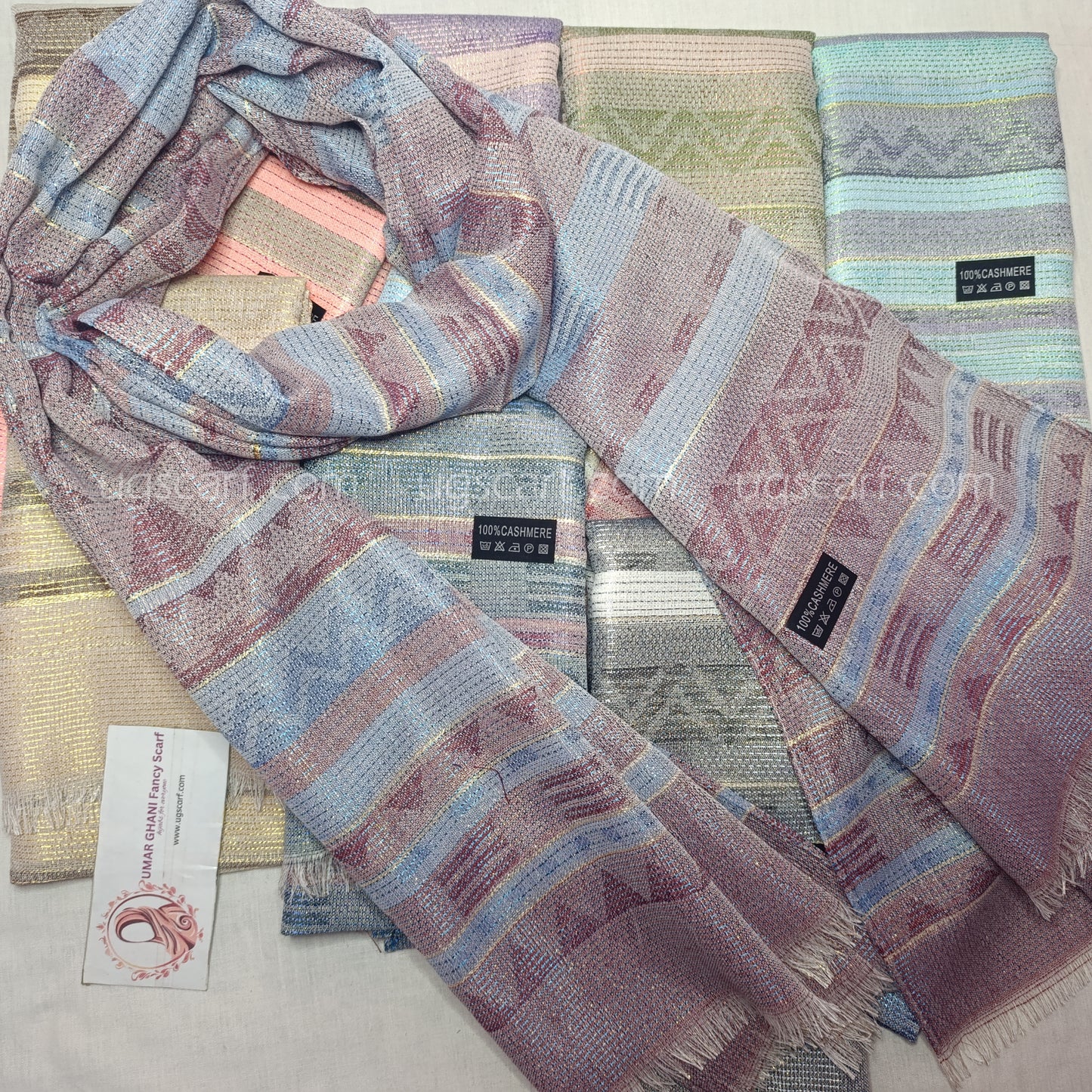 Imported Lawn Shinmer Tilla Hijab Scarf