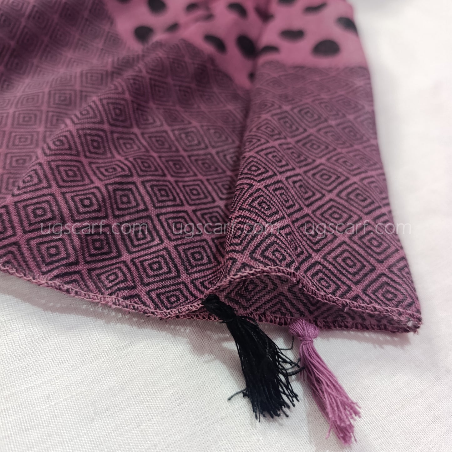 Lawn Black Dot Print Tussles Hijab Scarf