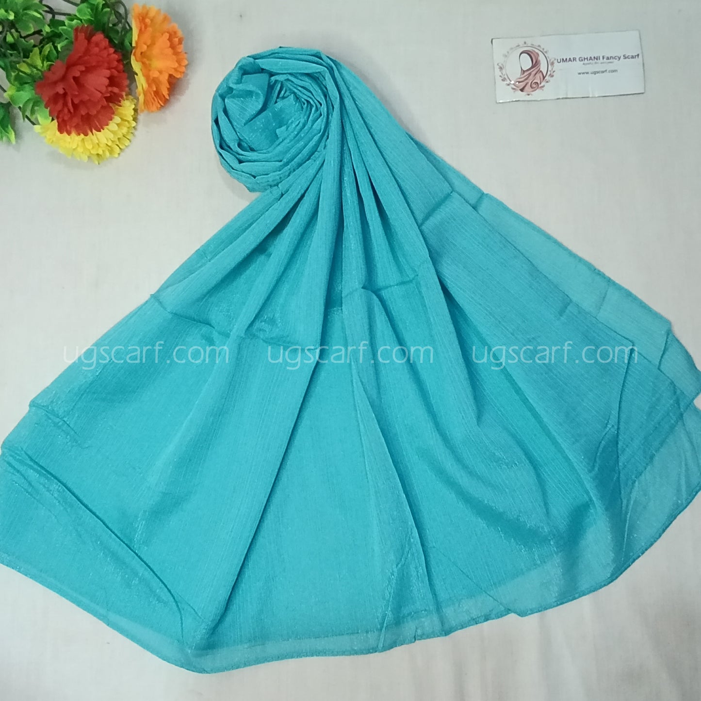 Imported Crinkle Chiffon Zari Hijab Scarf