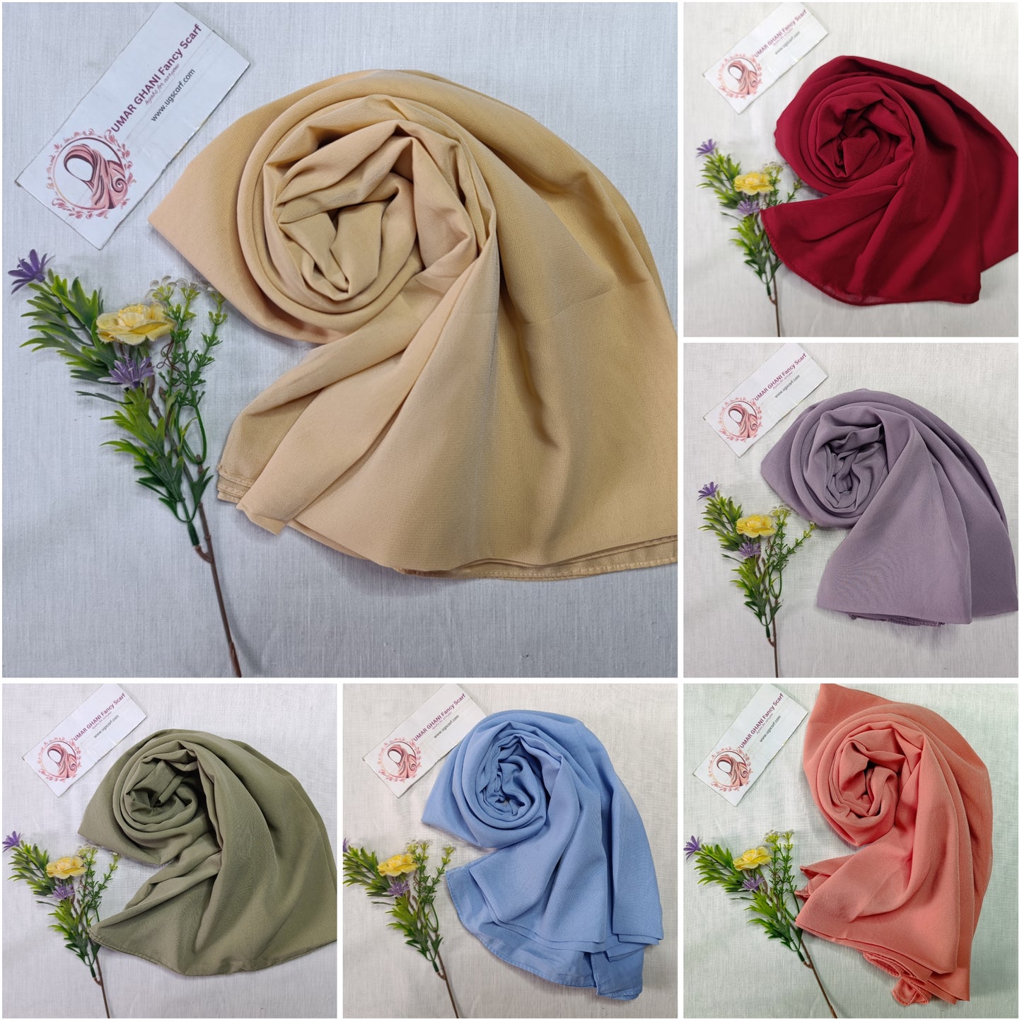 Imported Plain Chiffon Georgette Hijab Scarf