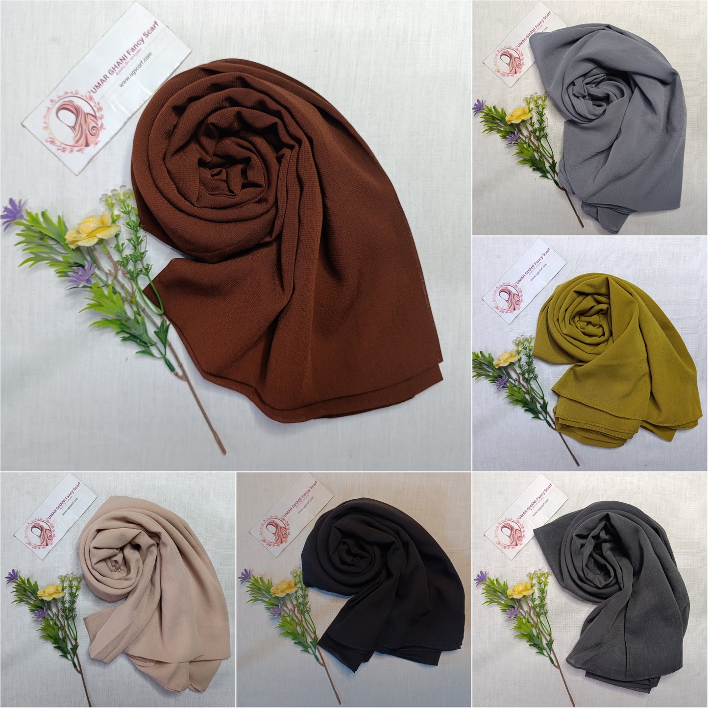 Imported Plain Chiffon Georgette Hijab Scarf