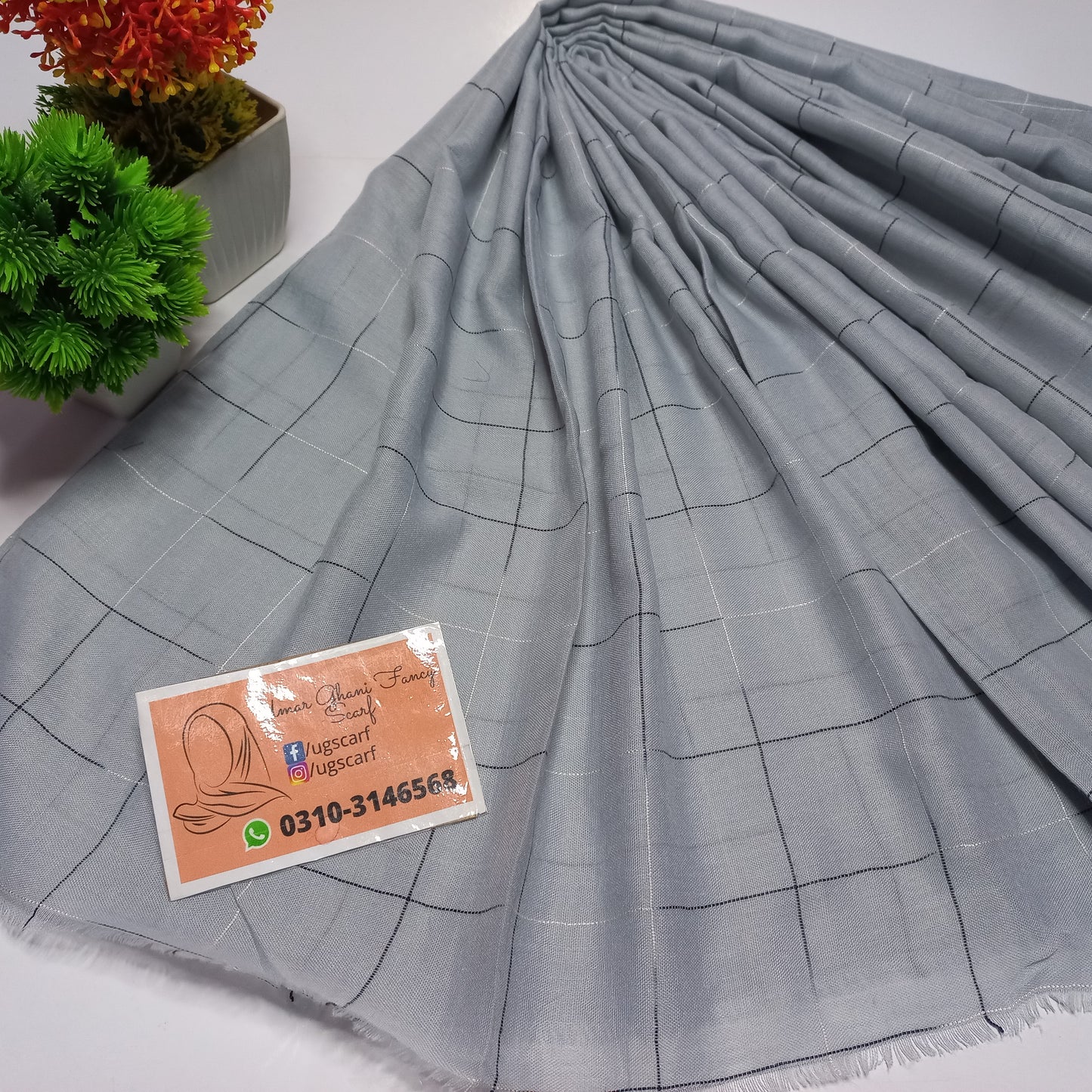 Imported Cotton Lawn Multi Check Hijab Scarf