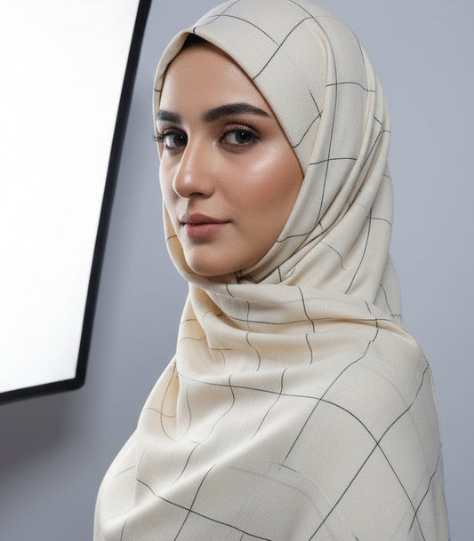 Imported Cotton Lawn Multi Check Hijab Scarf