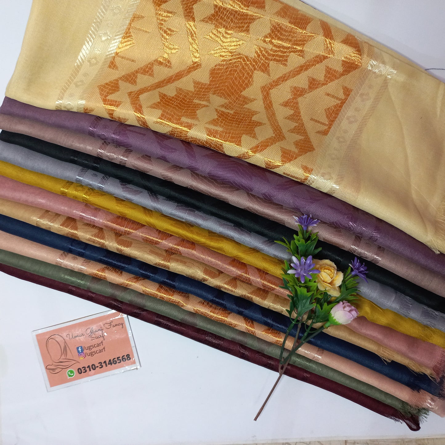 Imported Silky Lawn Multi Lining Hijab Scarf