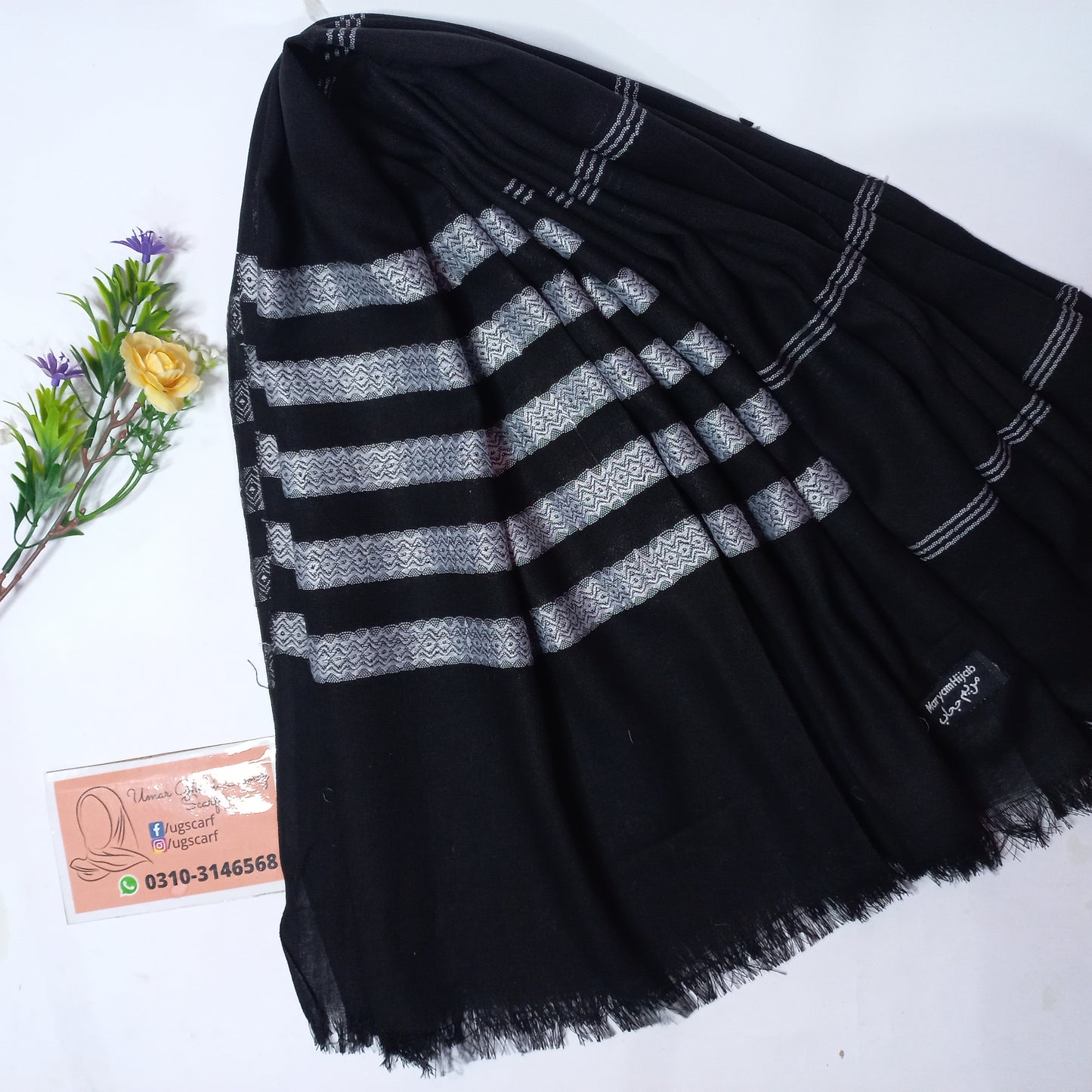 Lawn Lining Black Hijab Scarf