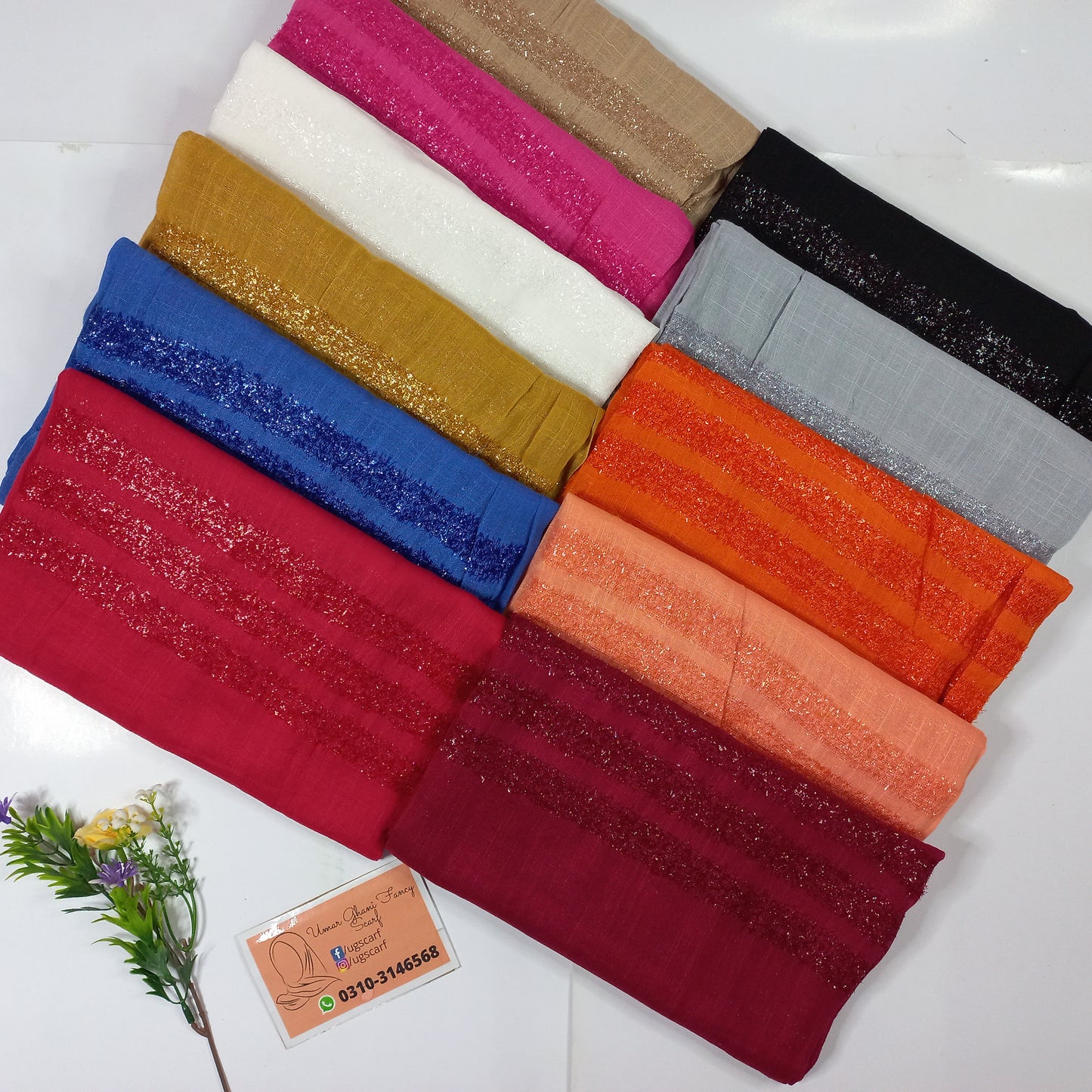 Cashmere Slub Lawn Zari Hijab Scarf
