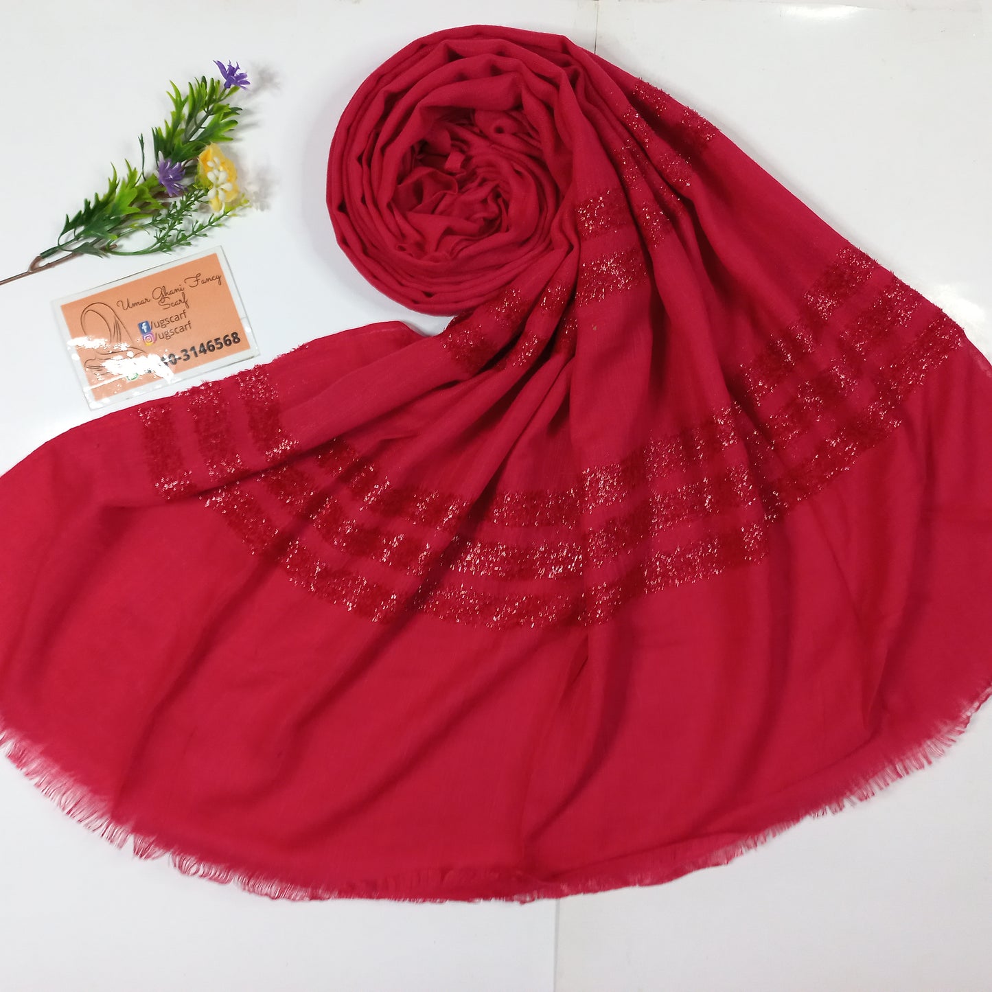 Cashmere Slub Lawn Zari Hijab Scarf