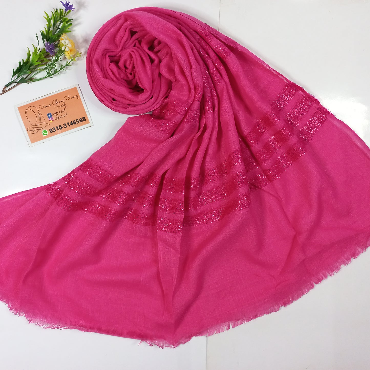 Cashmere Slub Lawn Zari Hijab Scarf