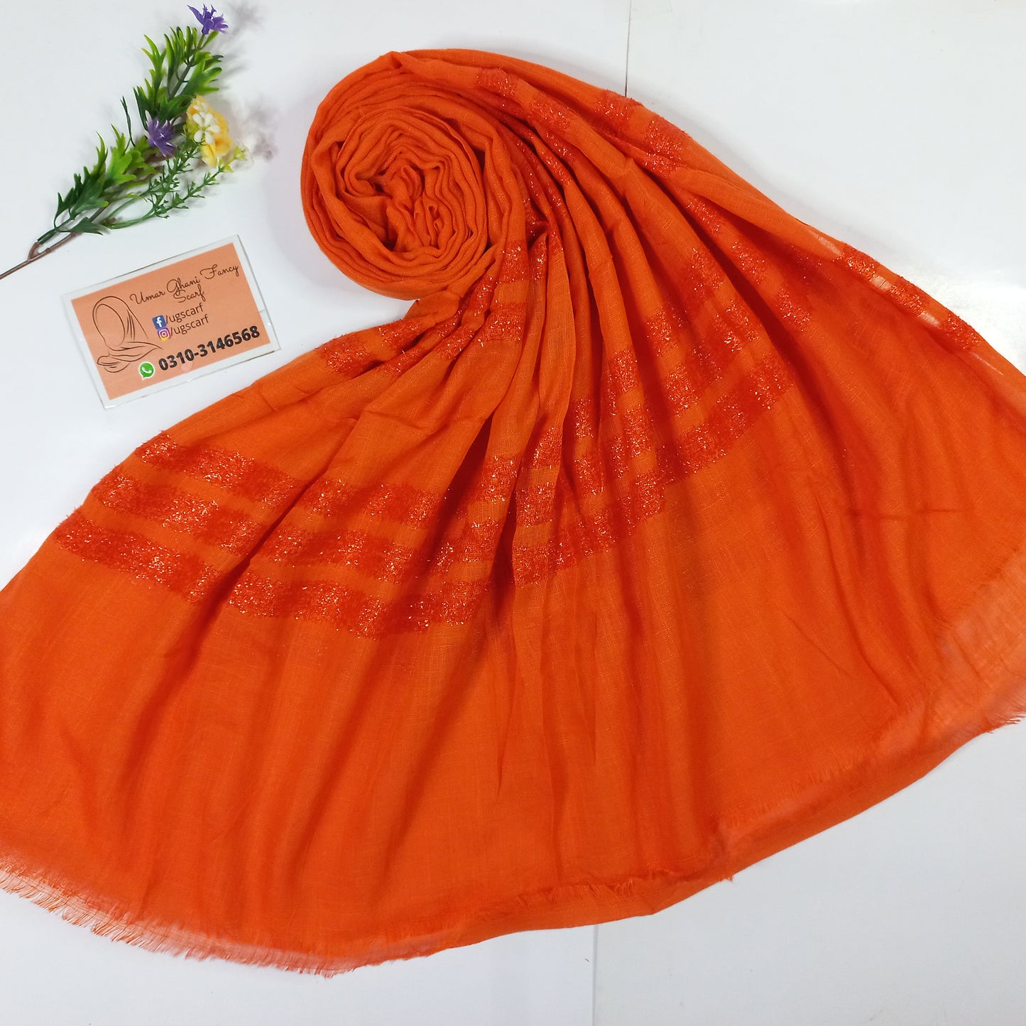 Cashmere Slub Lawn Zari Hijab Scarf