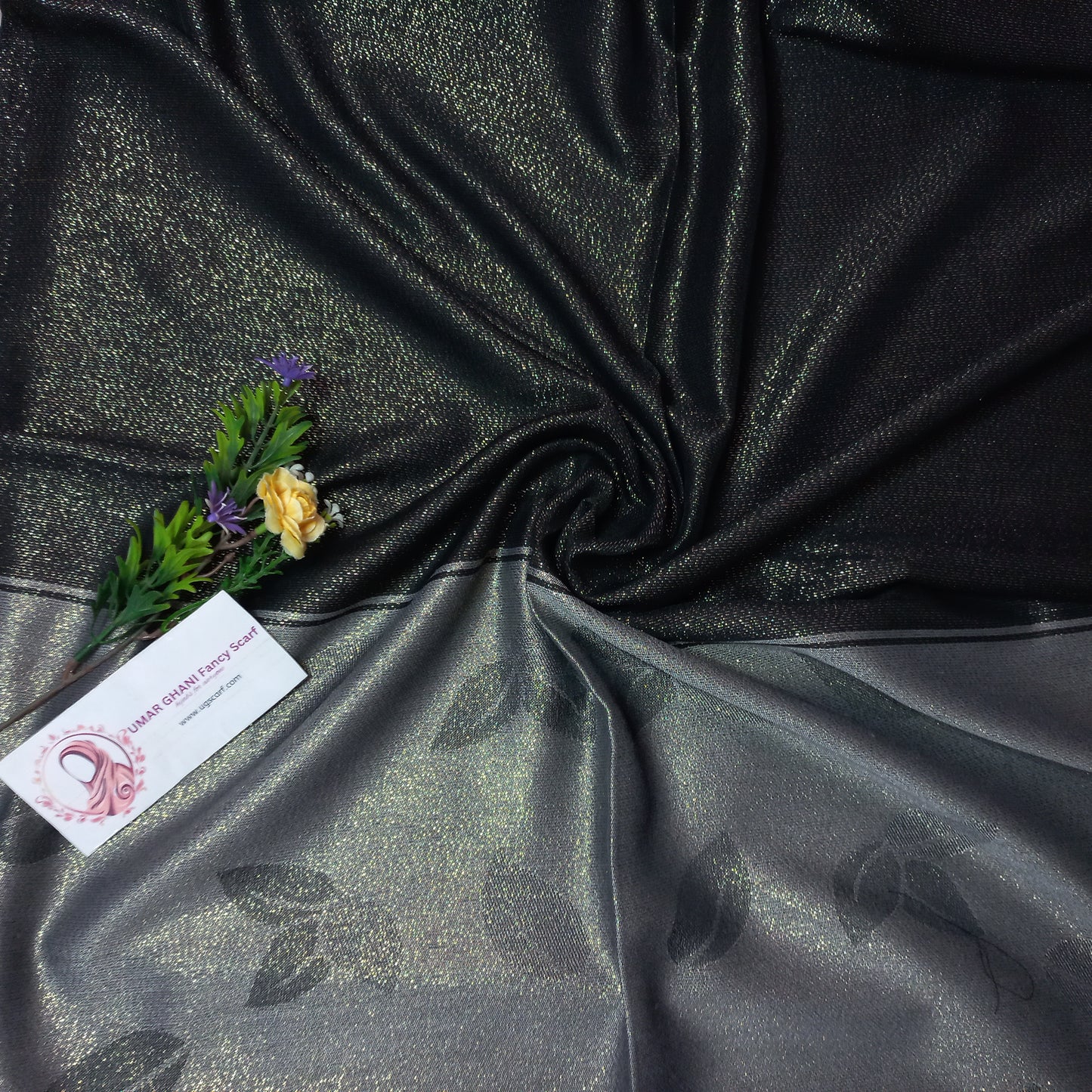 Imported Party Wear Shimmer Fancy Border Hijab Scarf