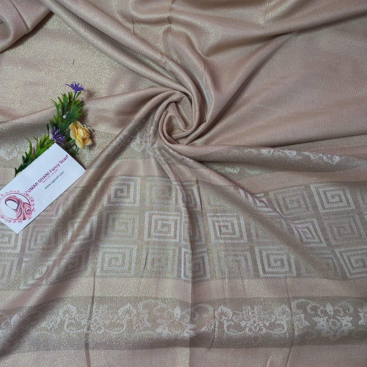 Imported Party Wear Shimmer Fancy Border Hijab Scarf
