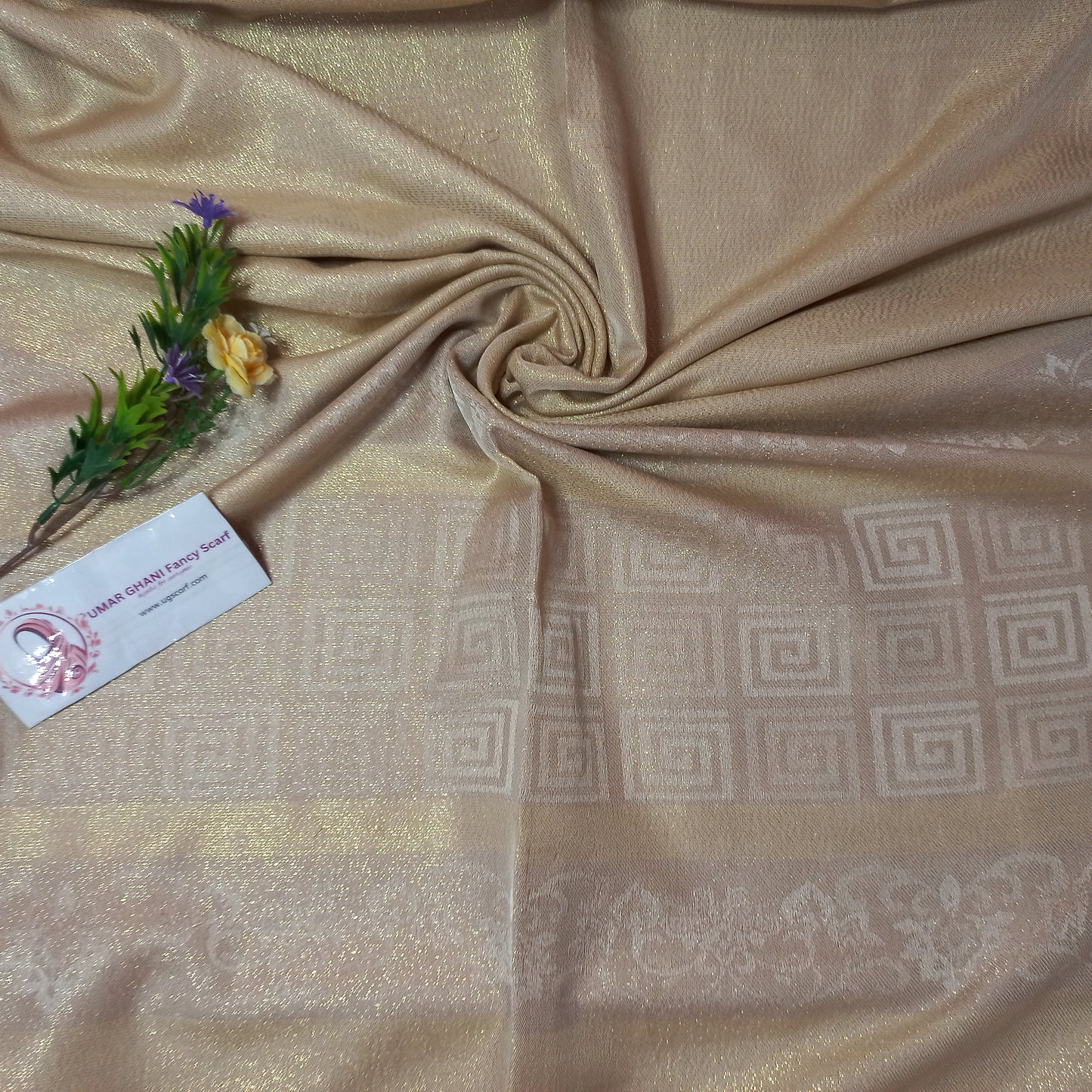 Imported Party Wear Shimmer Fancy Border Hijab Scarf