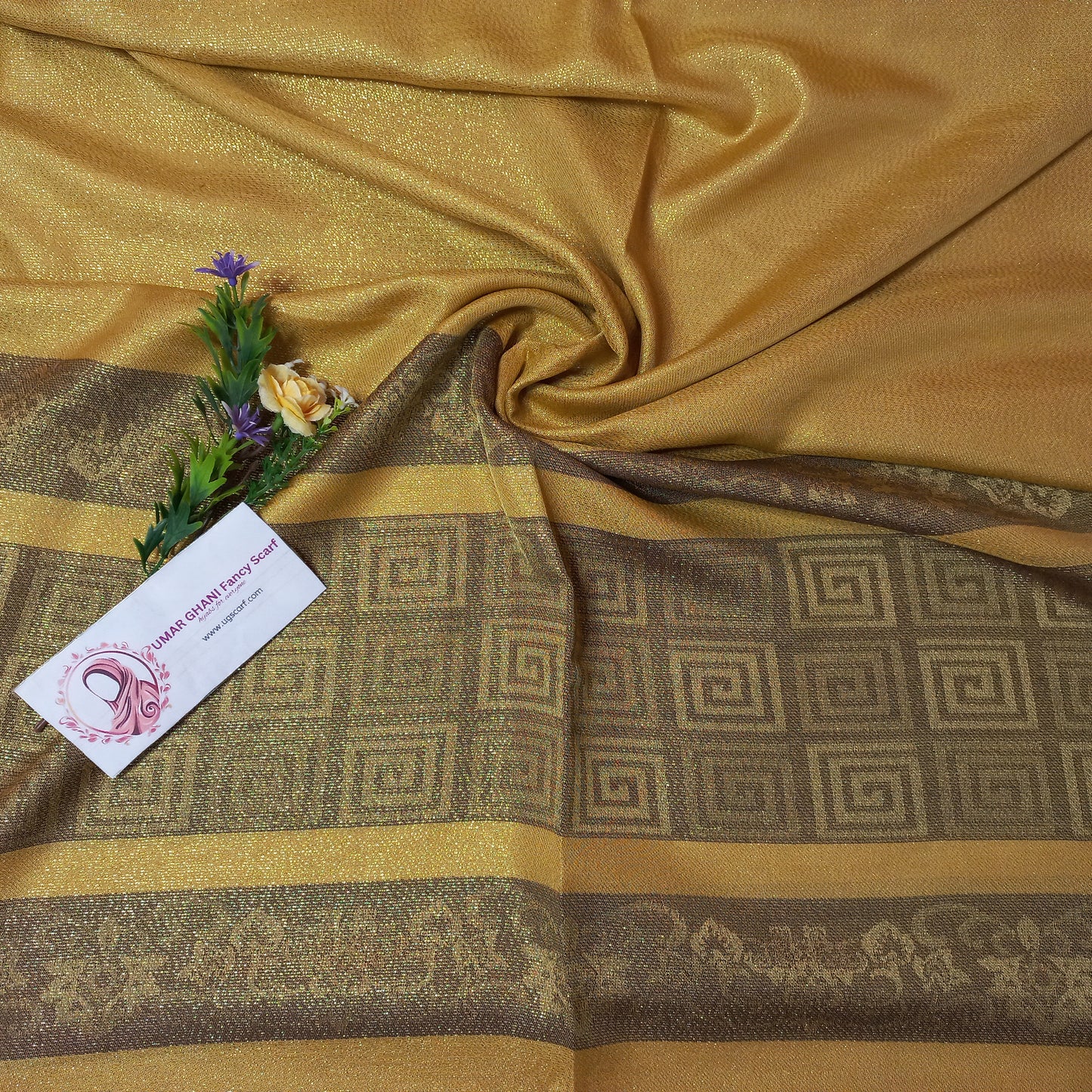 Imported Party Wear Shimmer Fancy Border Hijab Scarf