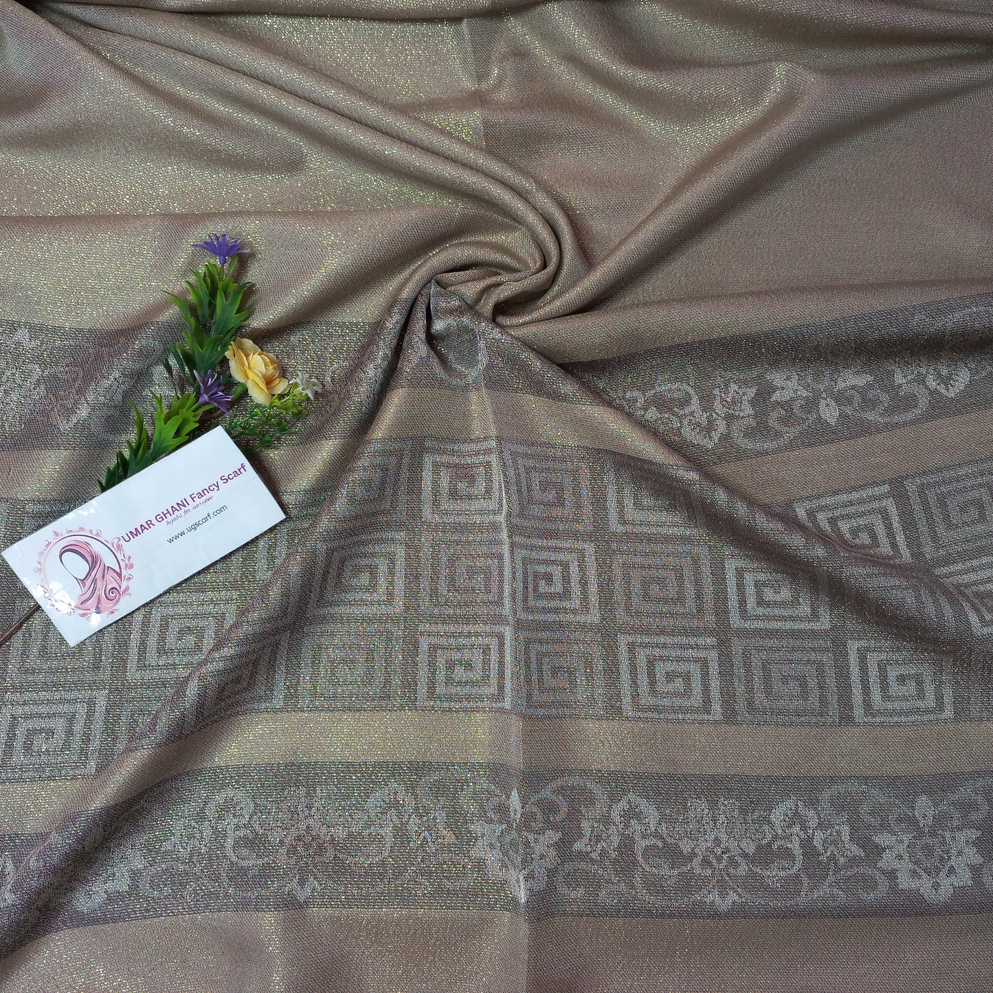 Imported Party Wear Shimmer Fancy Border Hijab Scarf