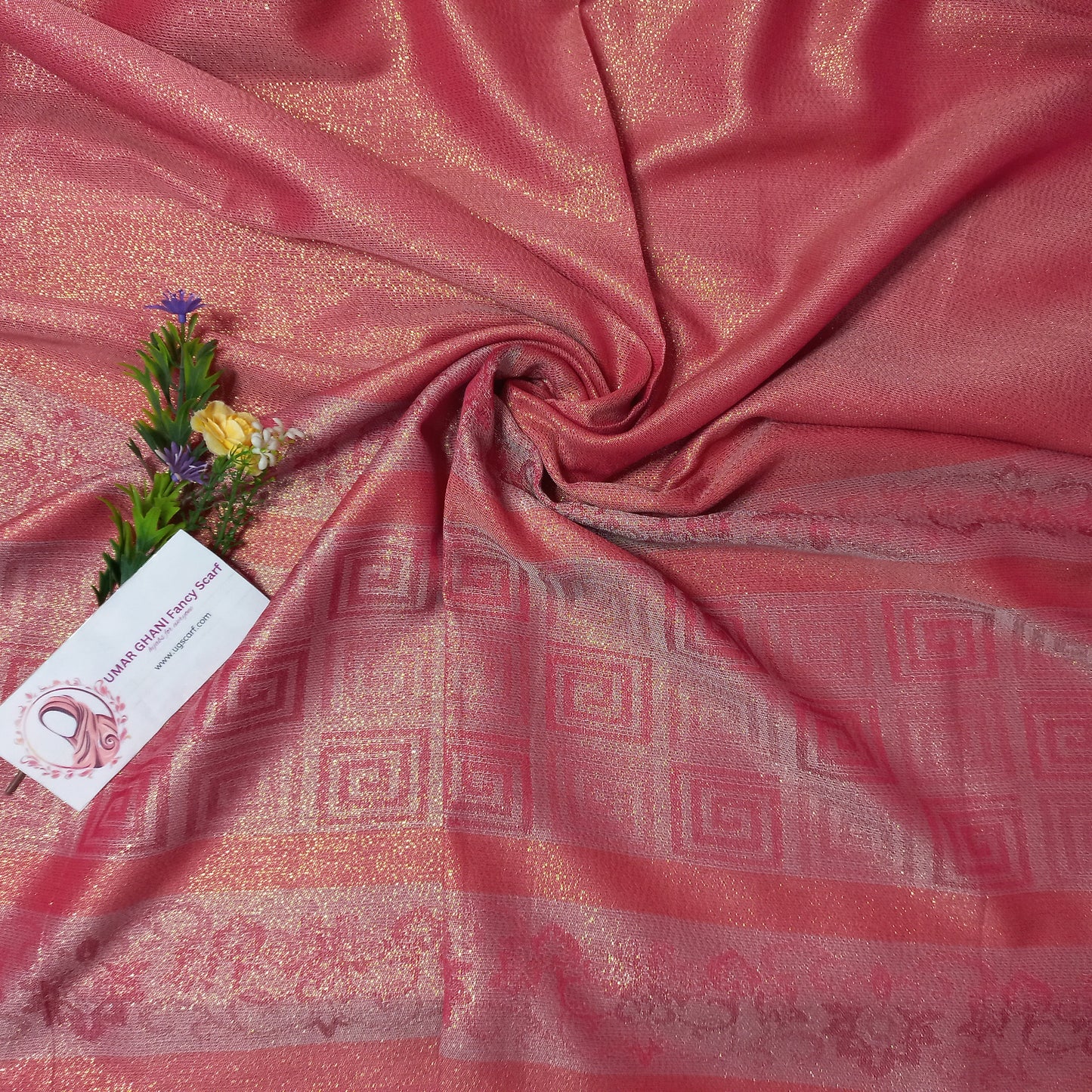 Imported Party Wear Shimmer Fancy Border Hijab Scarf