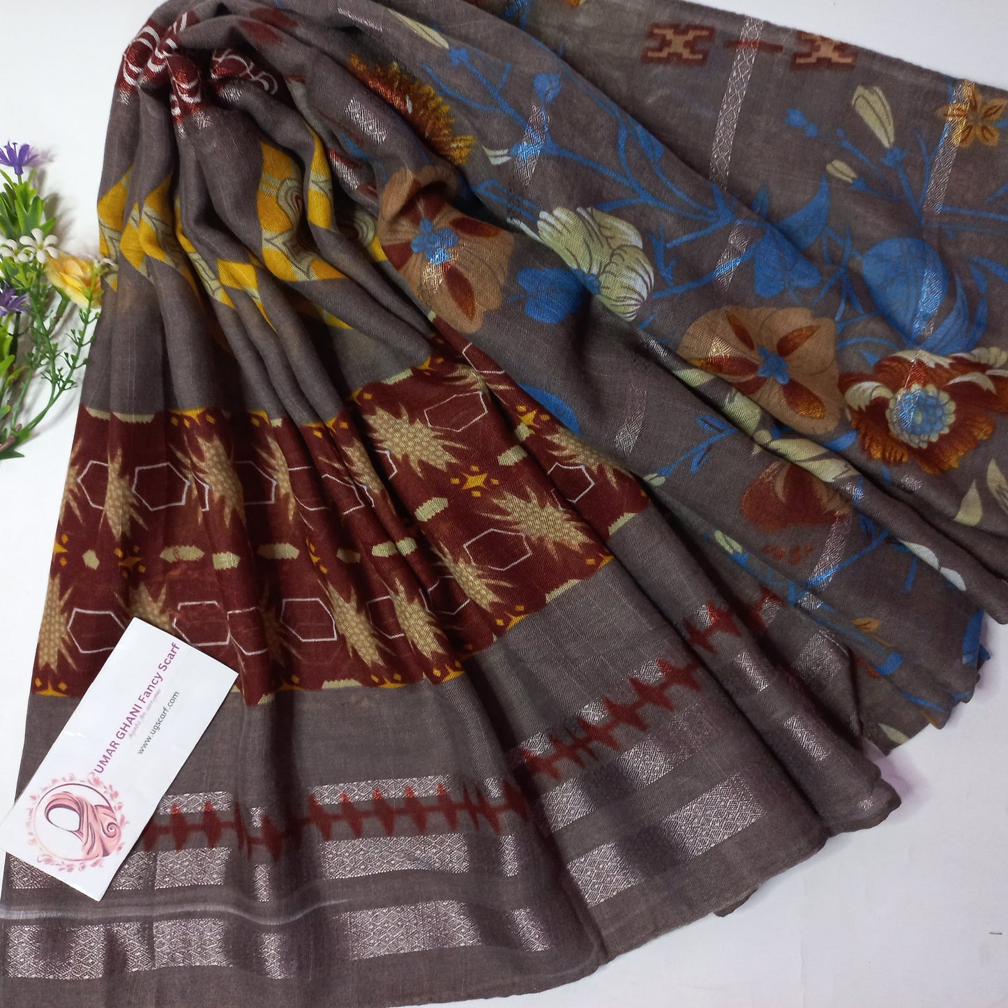 Imported Khaddi Lining Digital Print Hijab Scarf