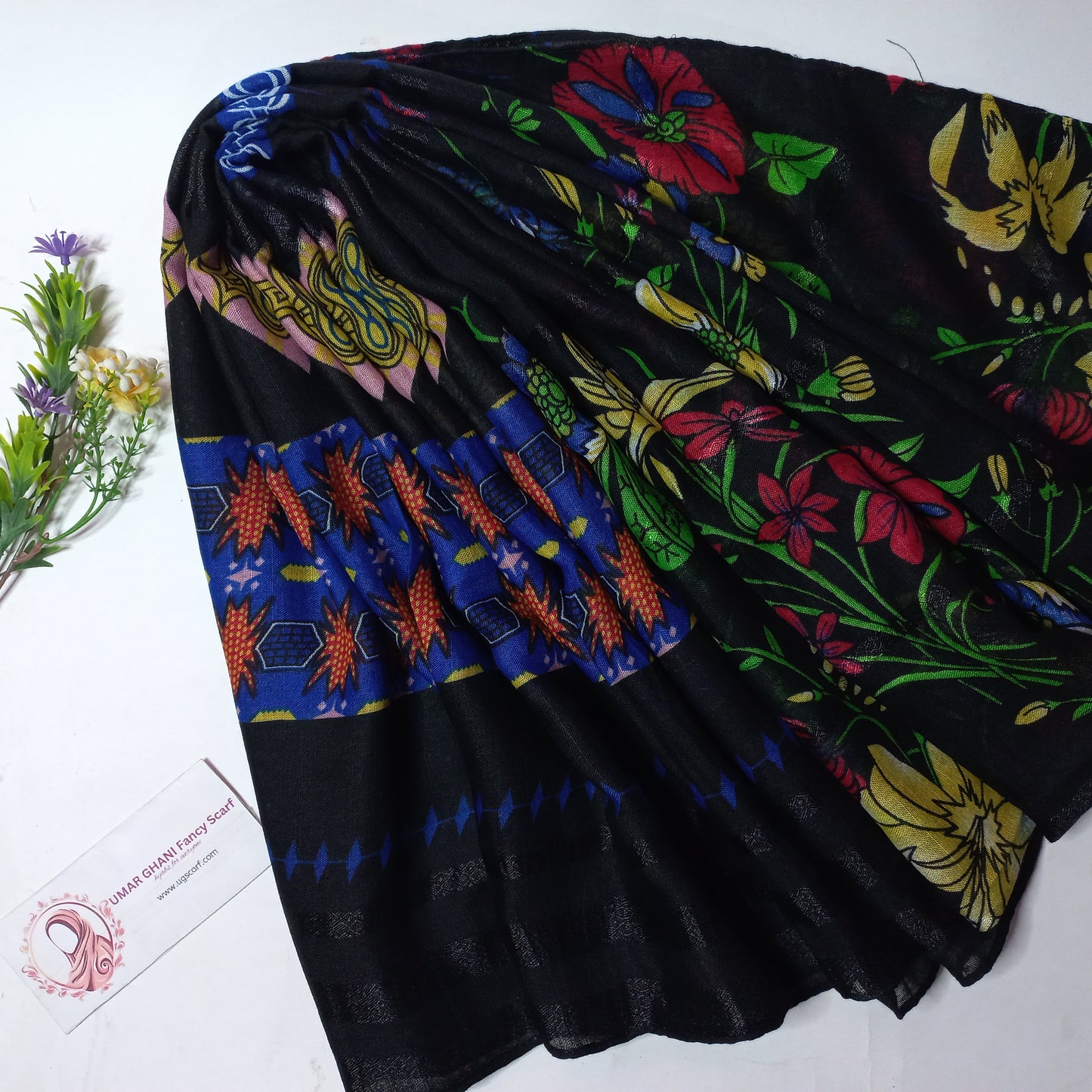 Imported Khaddi Lining Digital Print Hijab Scarf