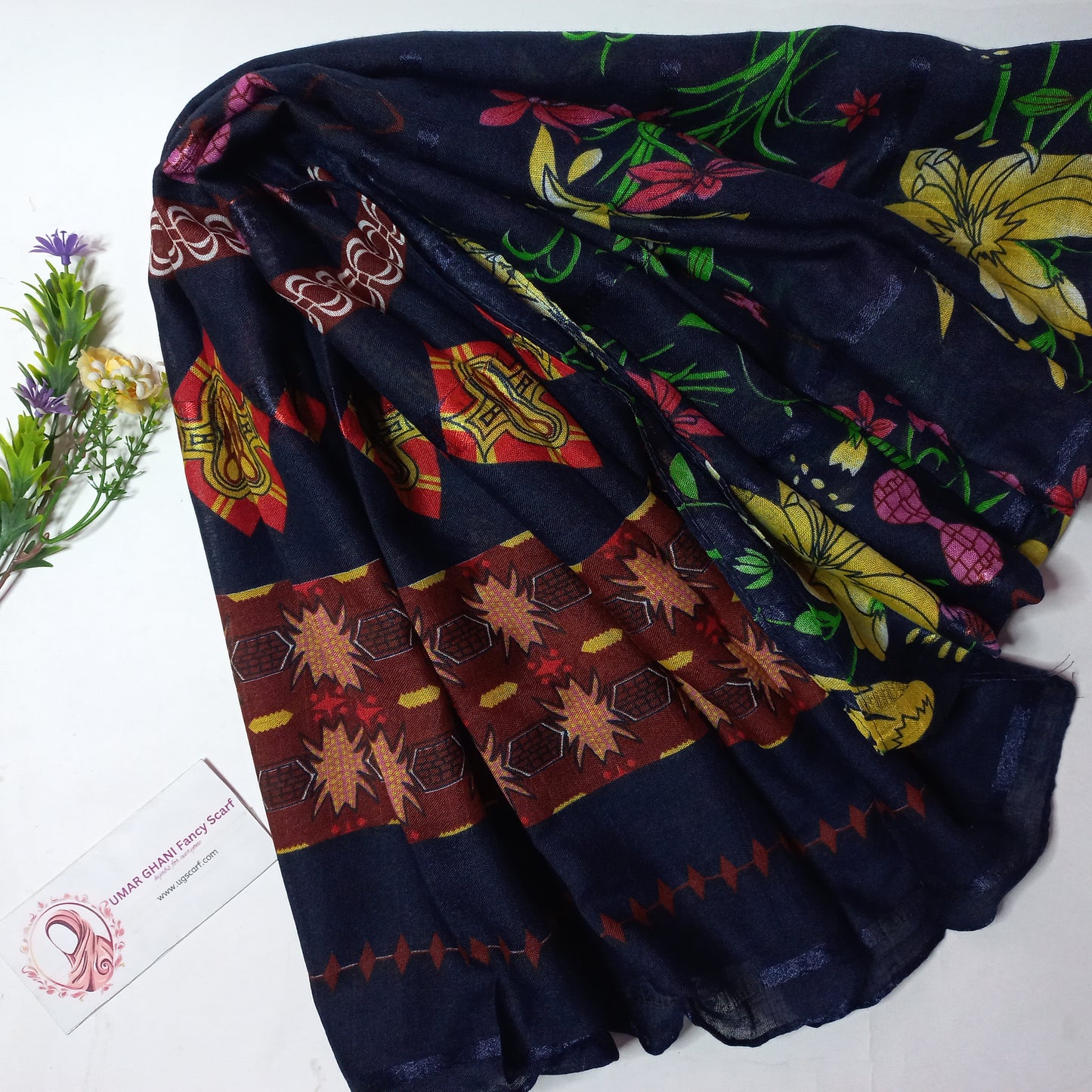 Imported Khaddi Lining Digital Print Hijab Scarf