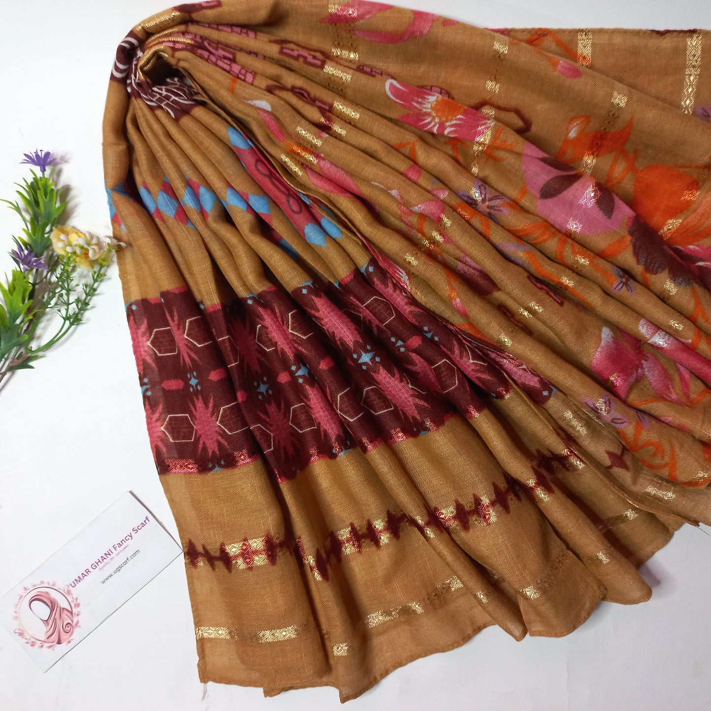Imported Khaddi Lining Digital Print Hijab Scarf