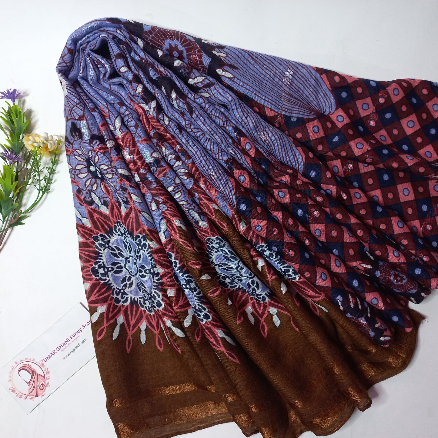 Imported Khaddi Lining Digital Print Hijab Scarf