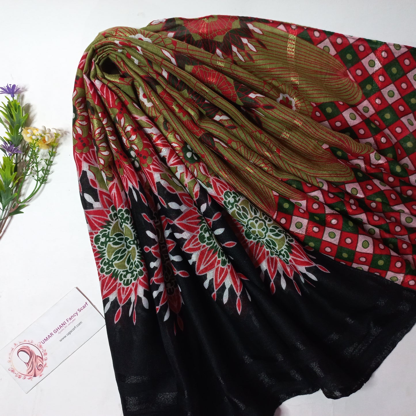 Imported Khaddi Lining Digital Print Hijab Scarf